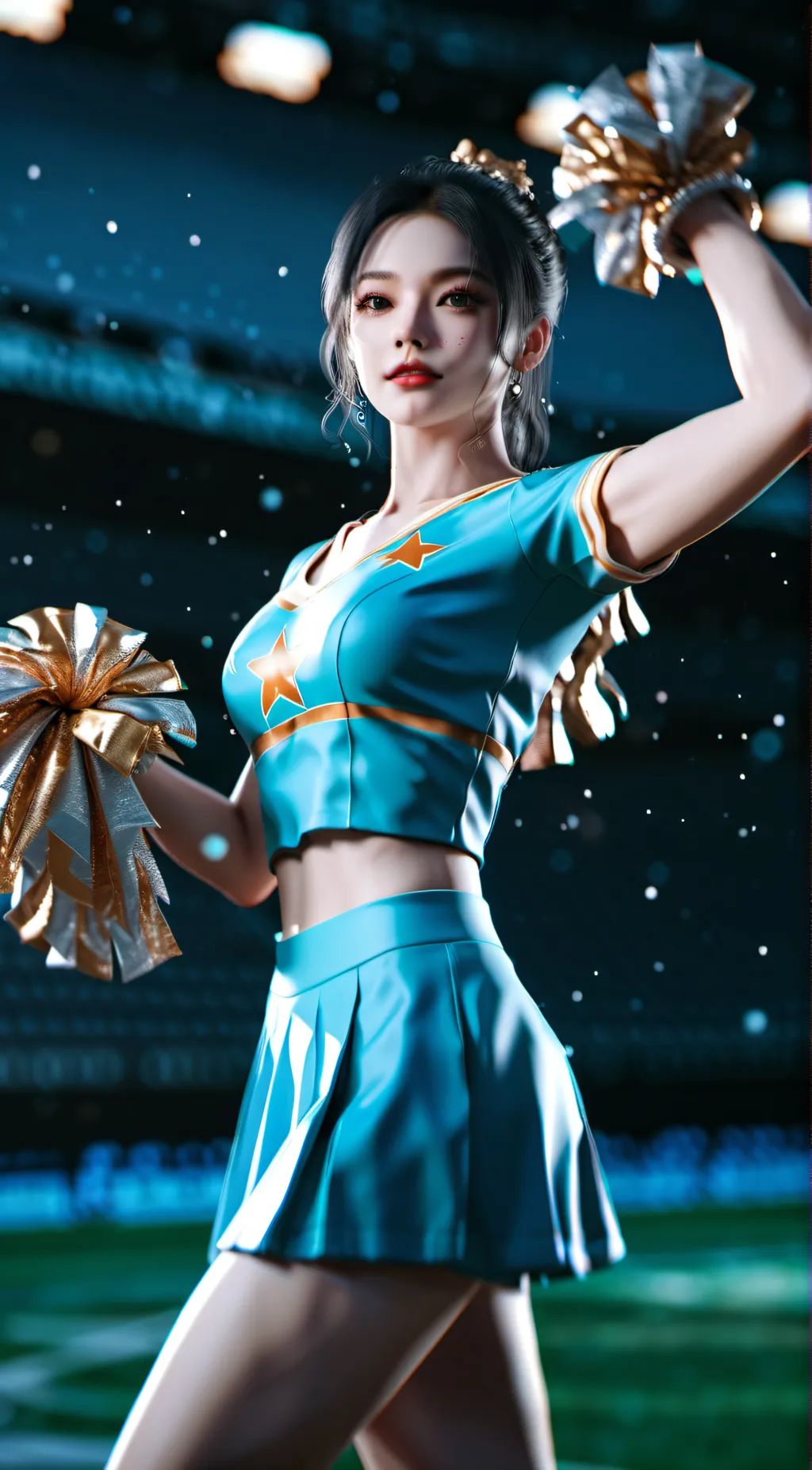 ai character: Cheerleader sarah background