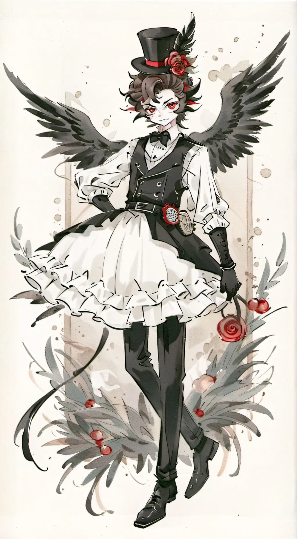 ai character: Husk from haz htel background