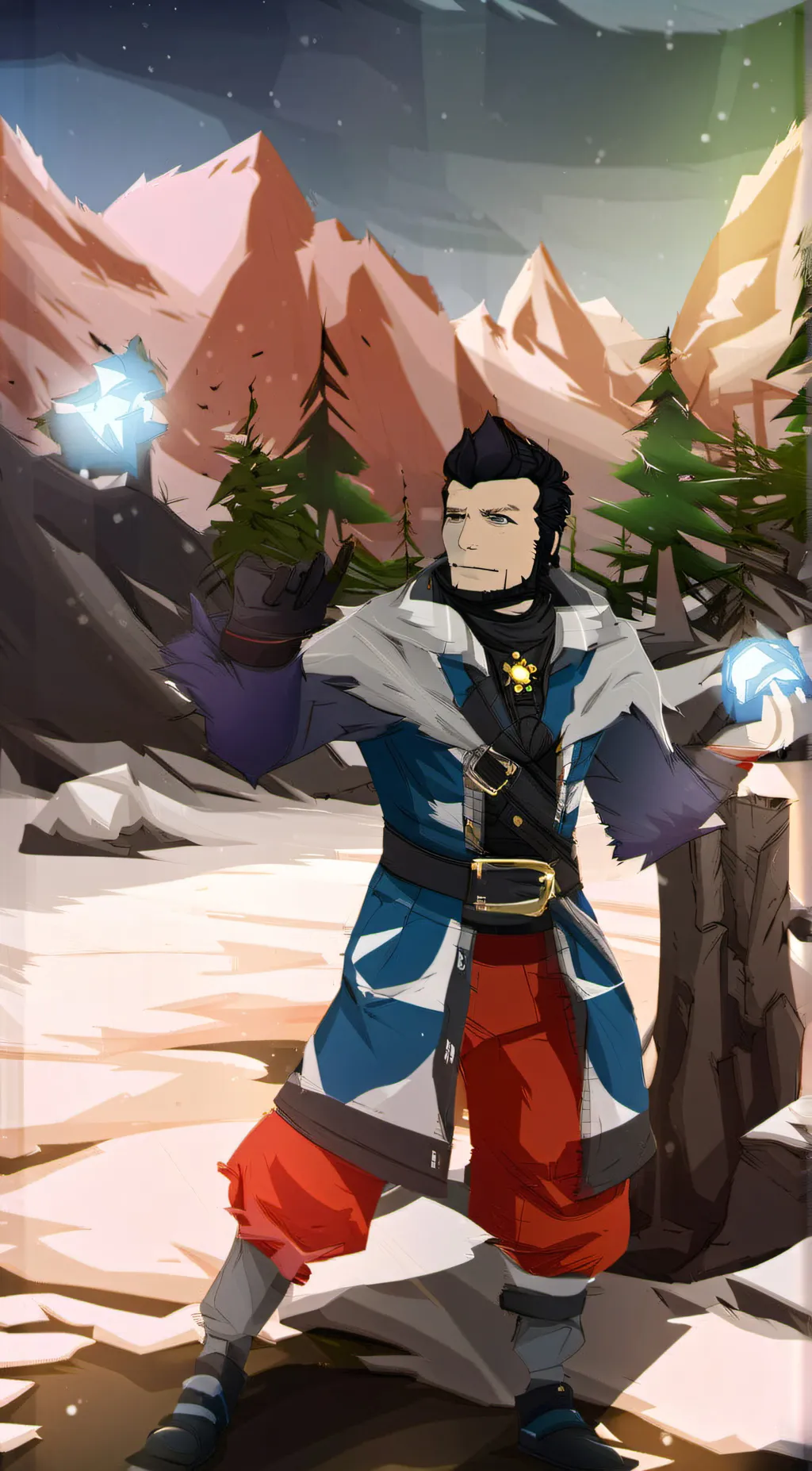 ai character: The man in Roblox background