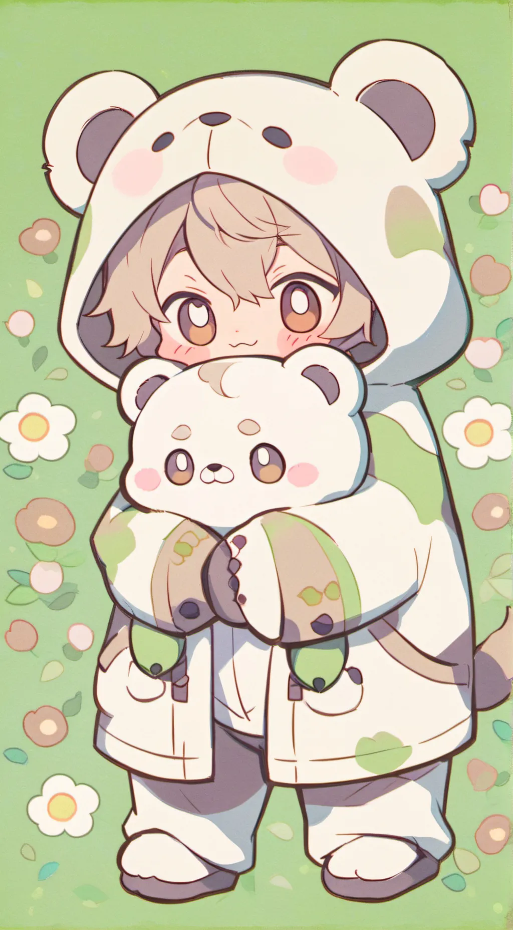 ai character: Bear o  background