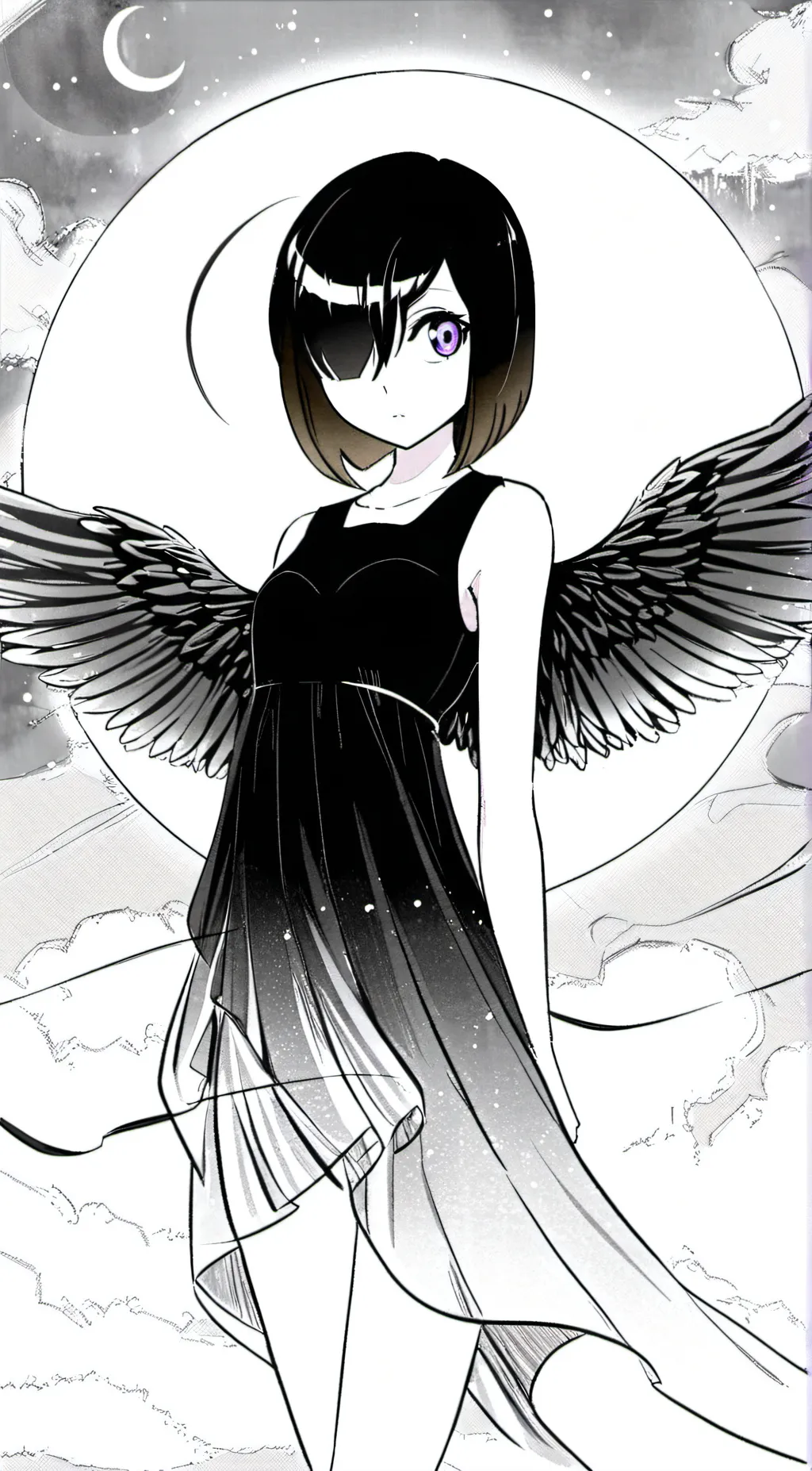 ai character: Violet background