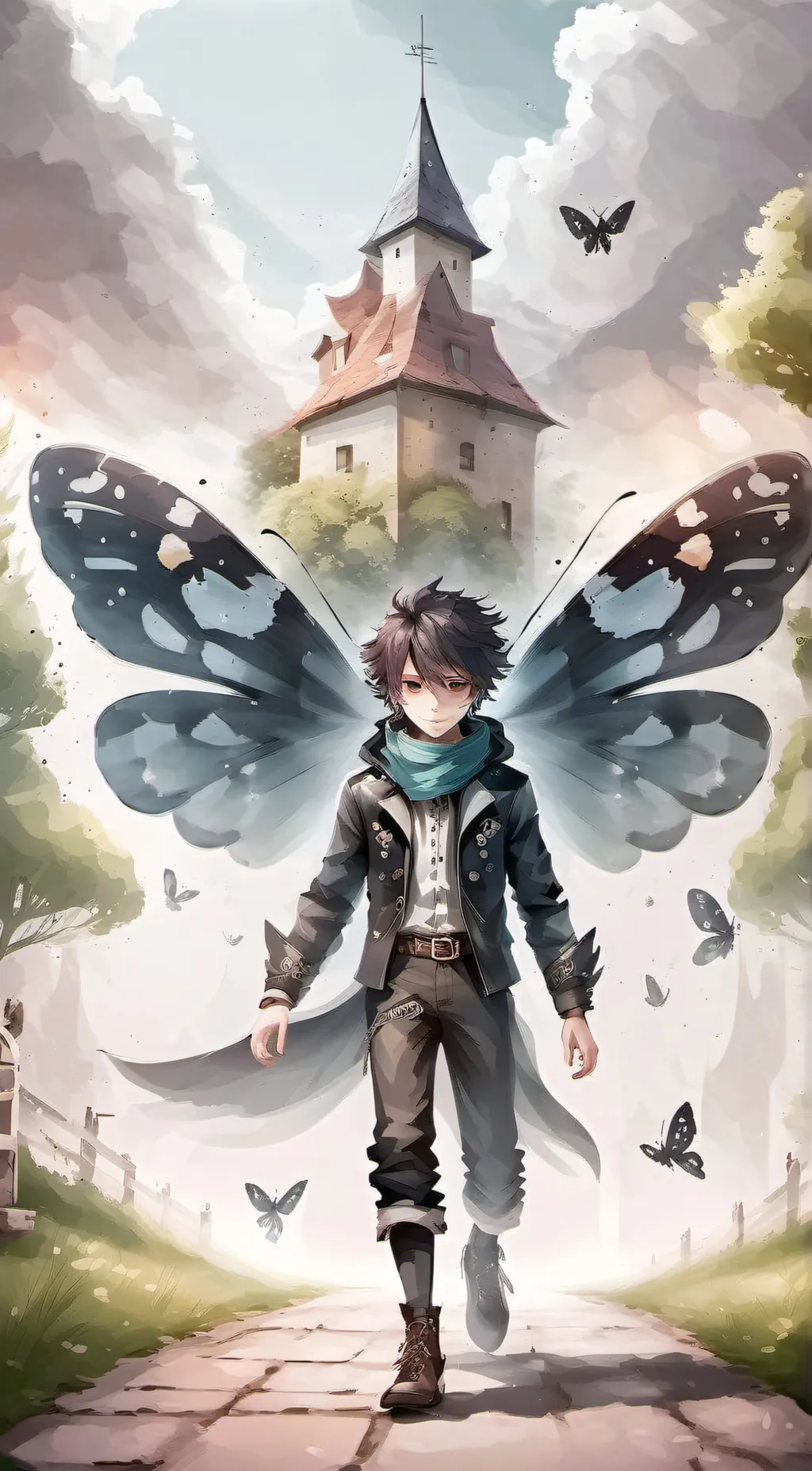 ai character: shadow background