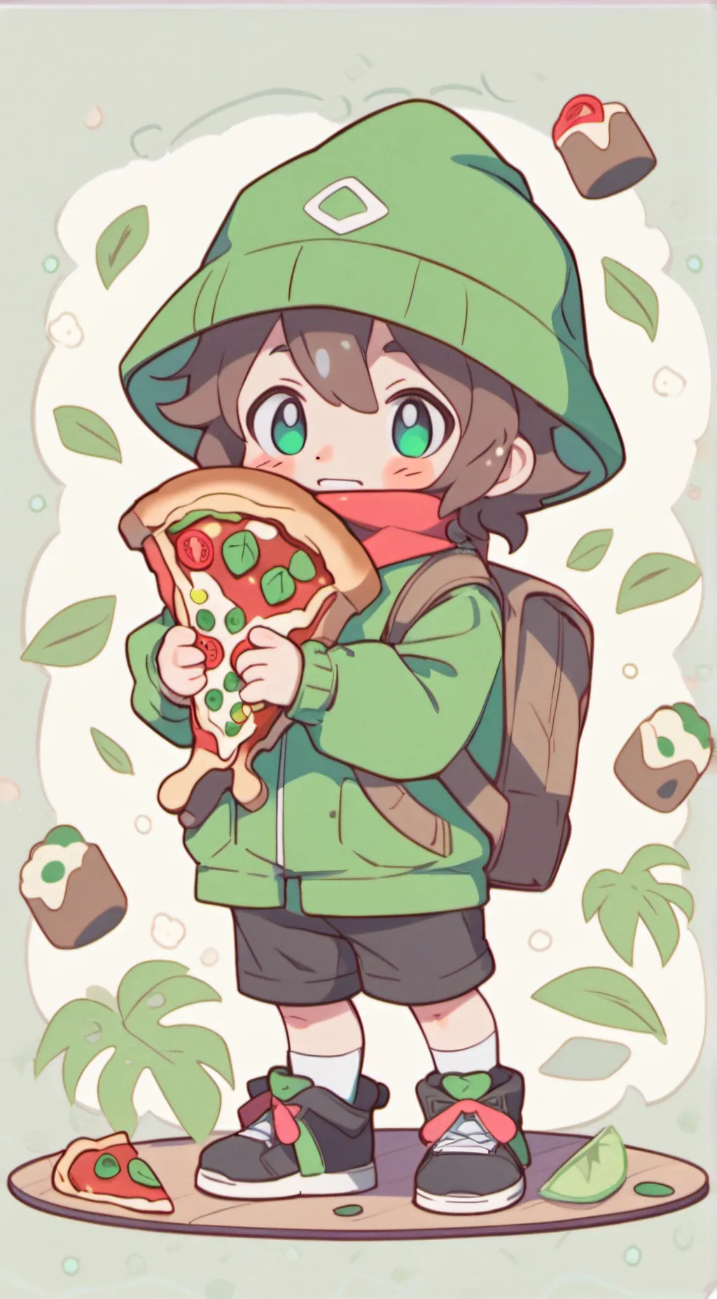 ai character: Pizza background