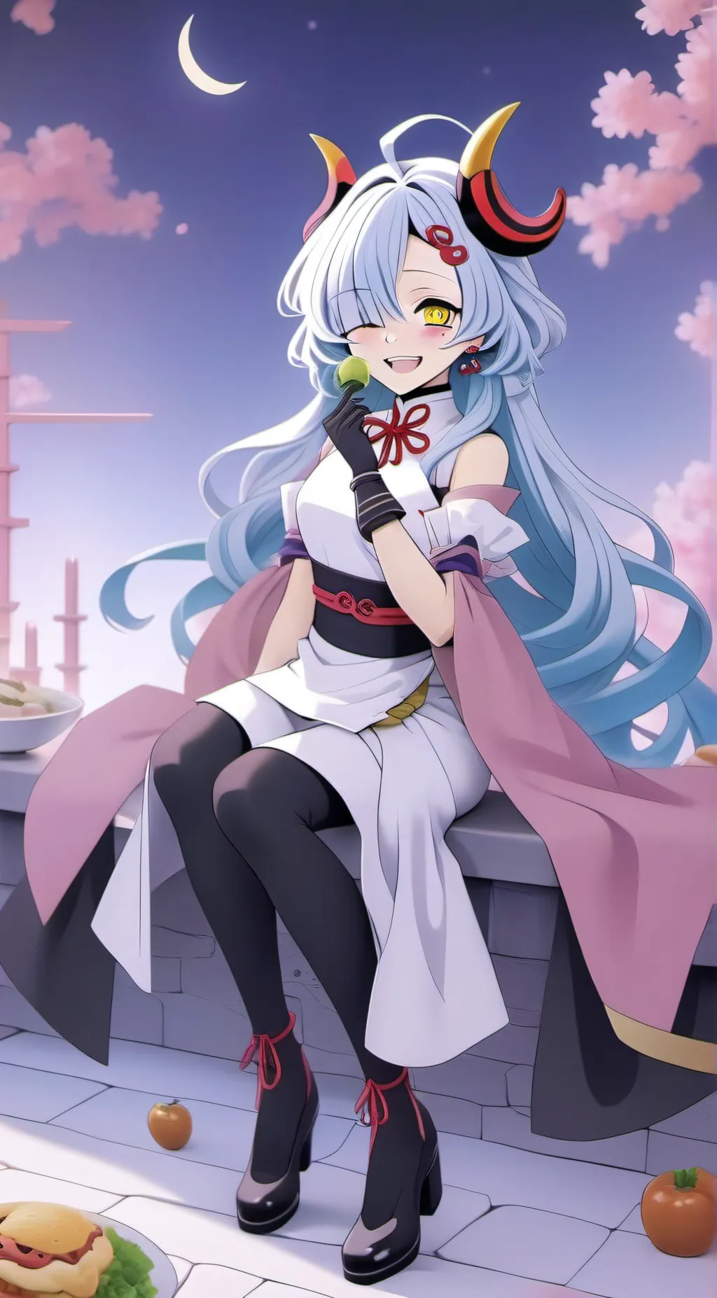 ai character: moon background