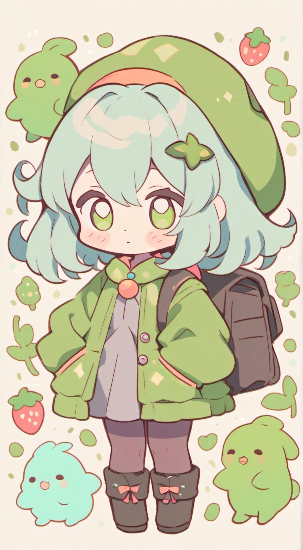 ai character: slime girl  background