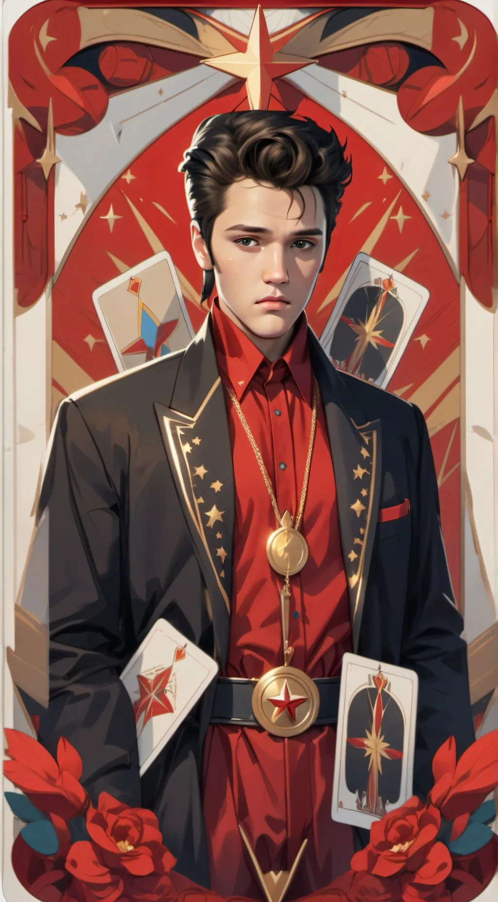 ai character: Elvis  background