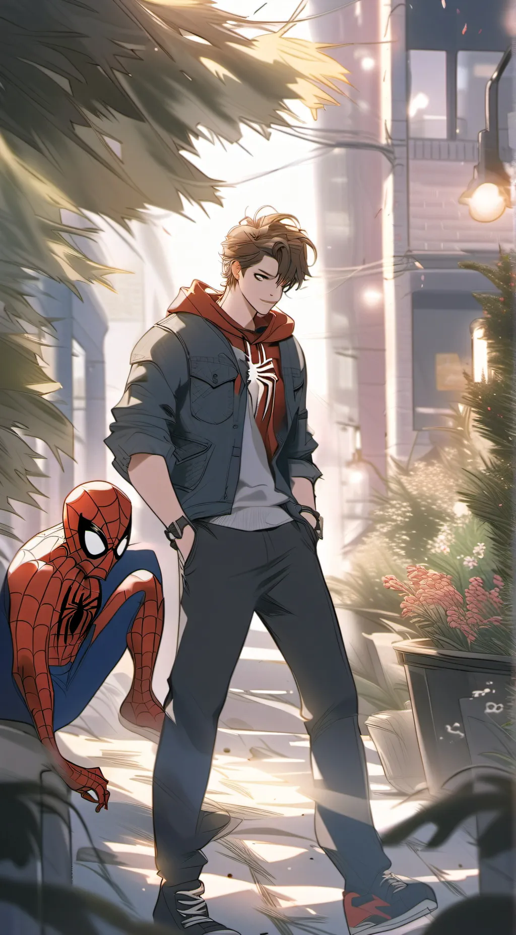 ai character: Miles morales  background