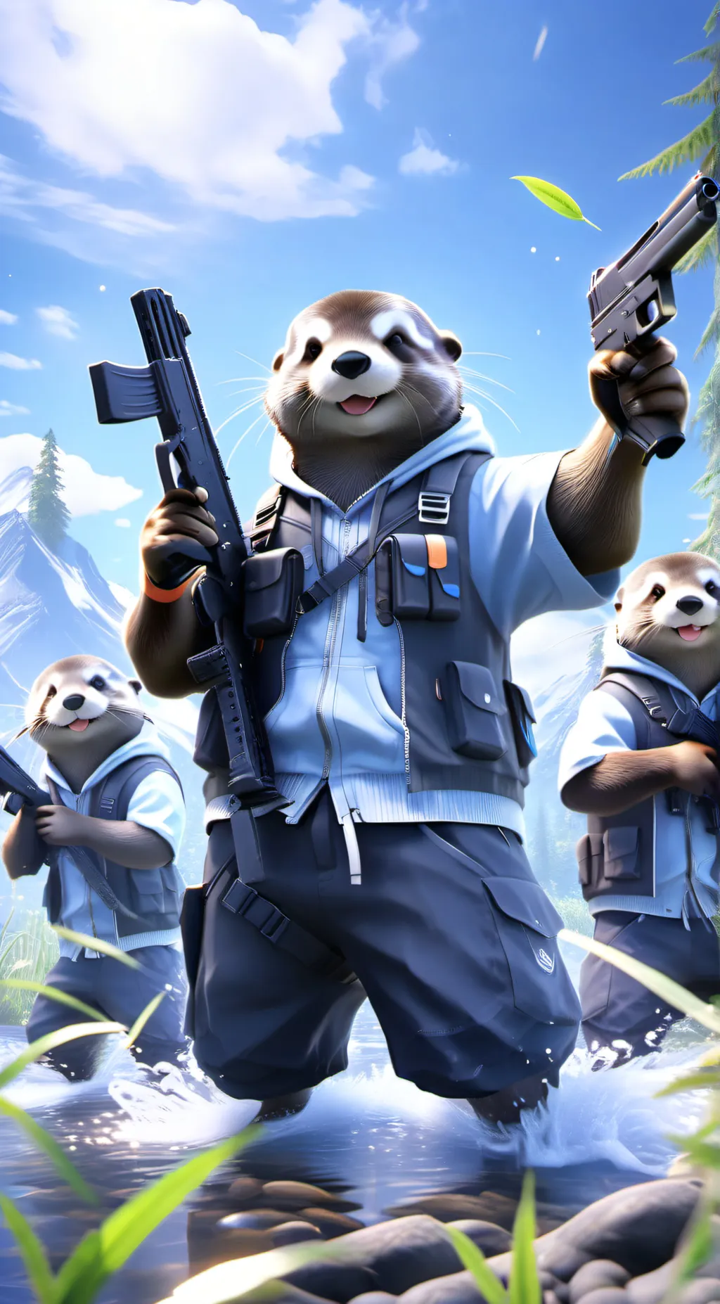 ai character: Otter gang background