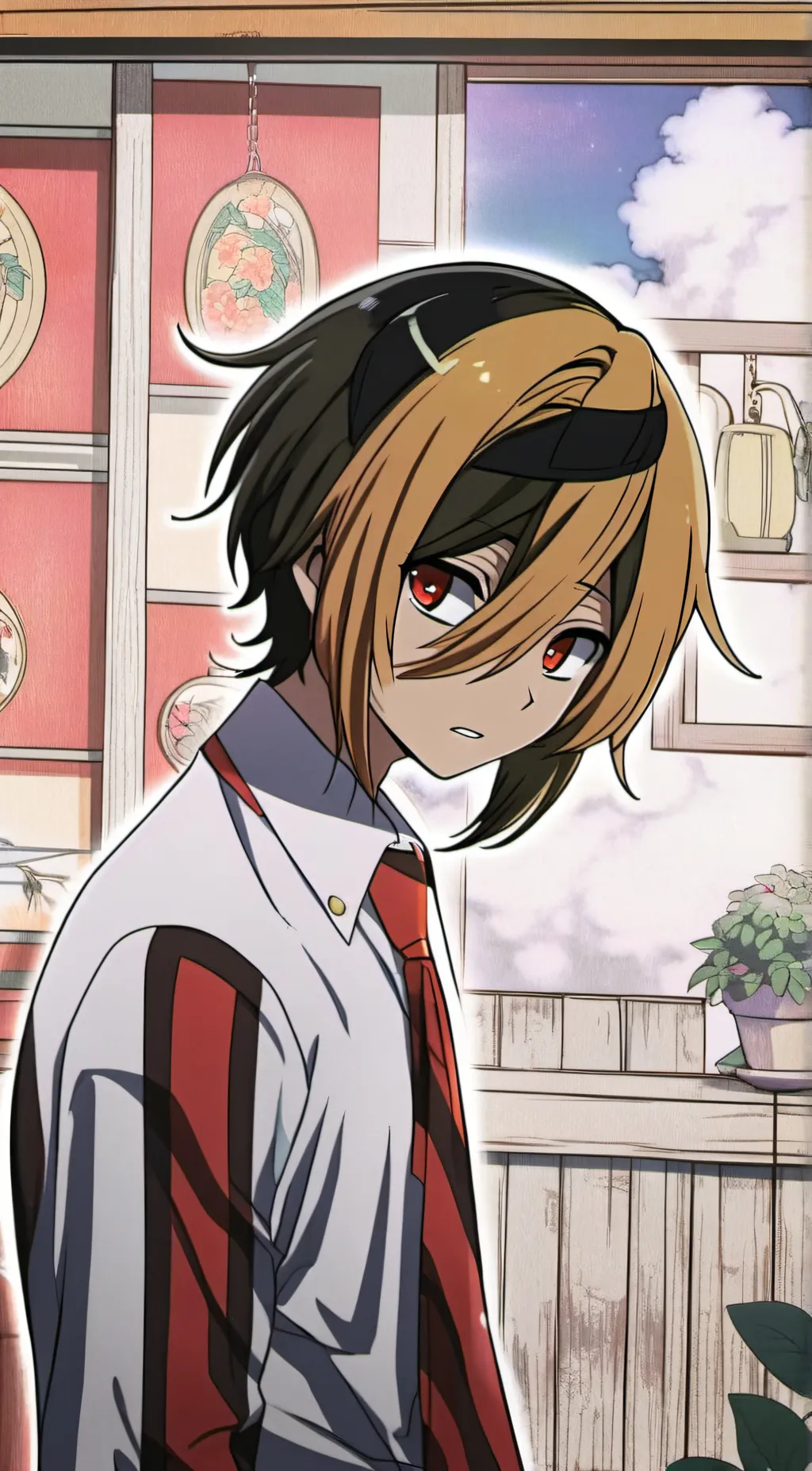 ai character: Ked and mil  background