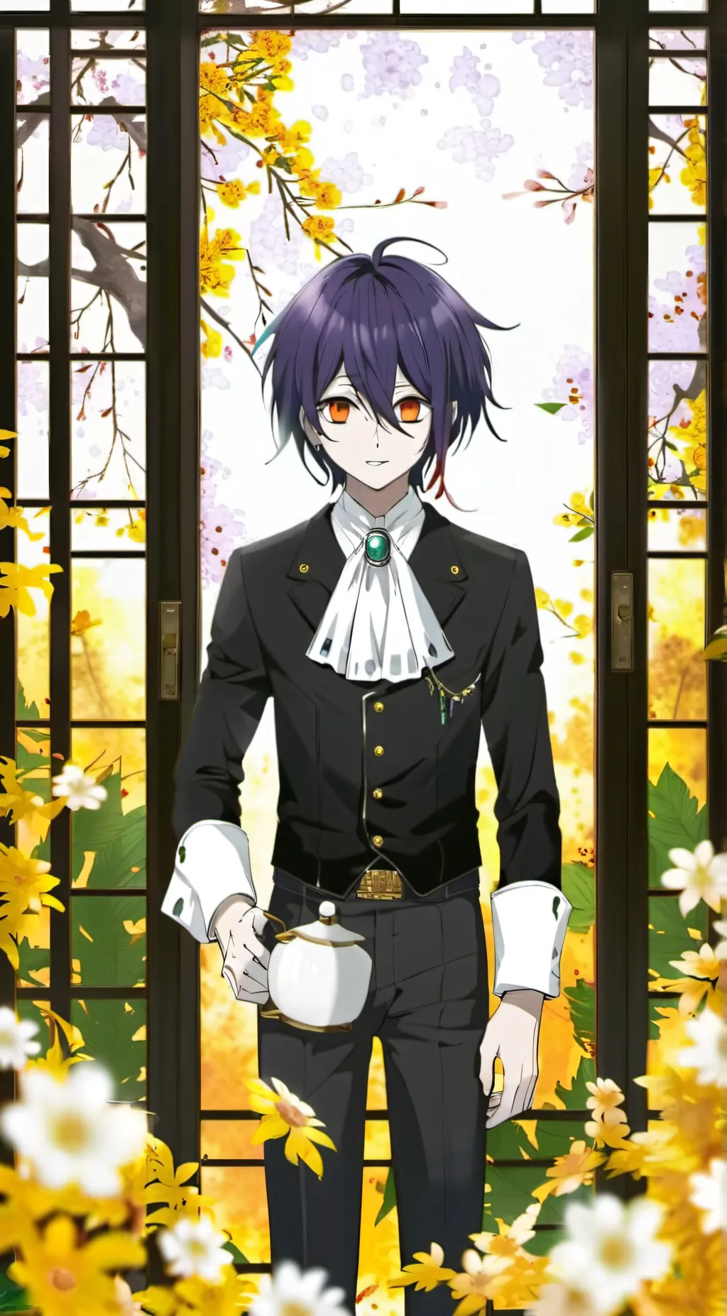 ai character: Kokichi  background
