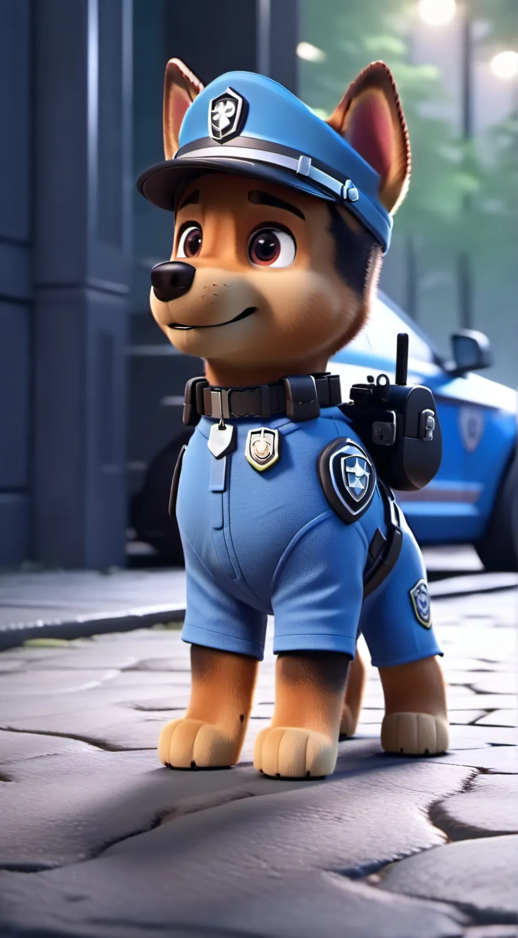 ai character: Chase paw patrol background