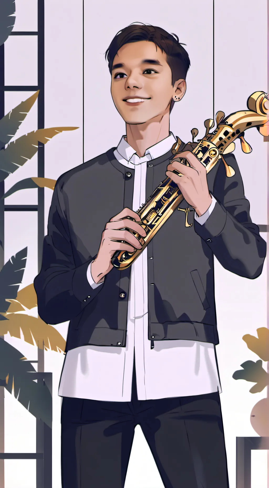 ai character: ᘜOOᖴY ᗰᗩᑎ  background