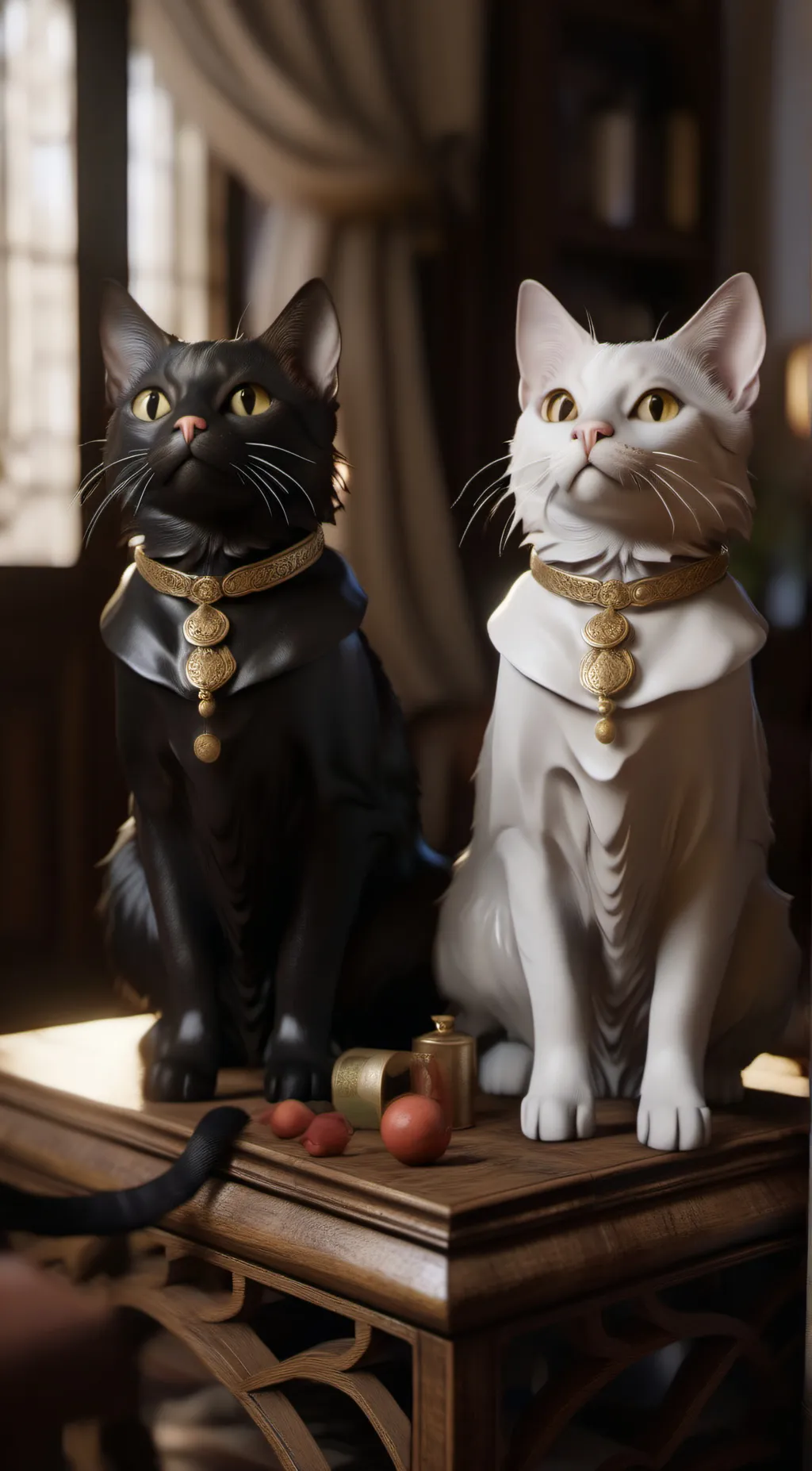 ai character: Moon and sun. background