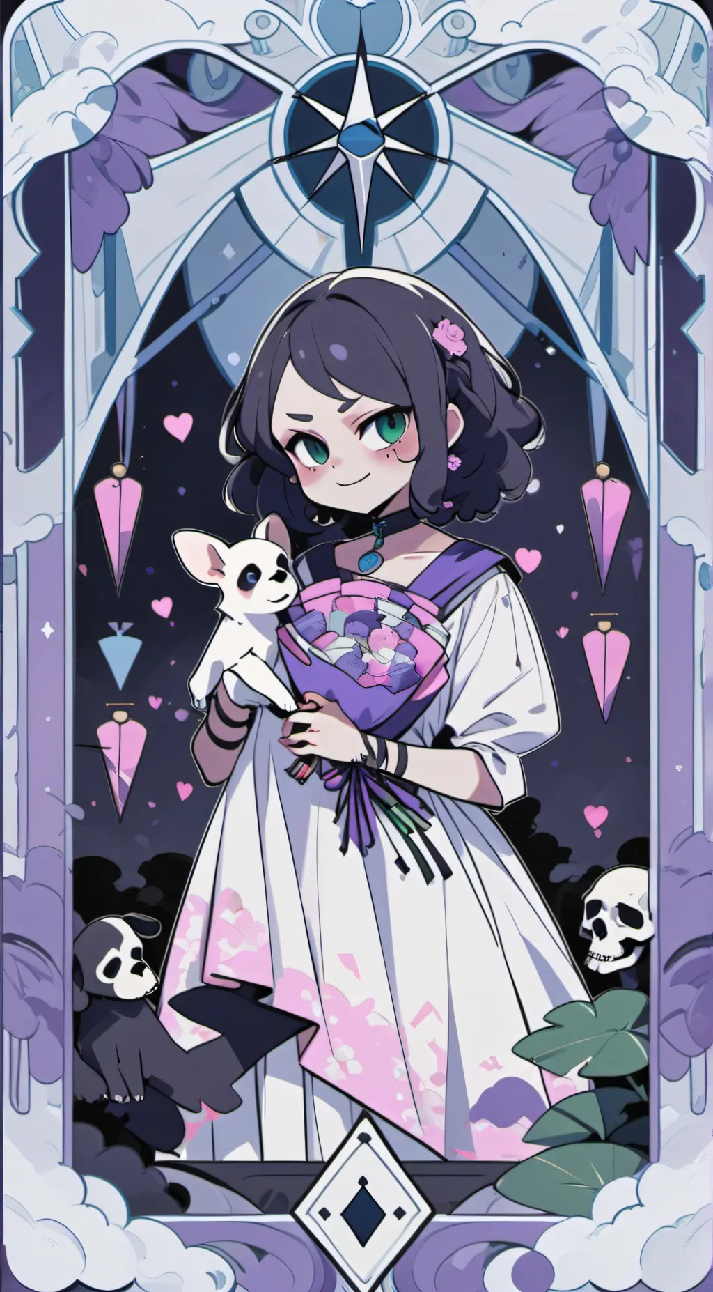 ai character: snowy background