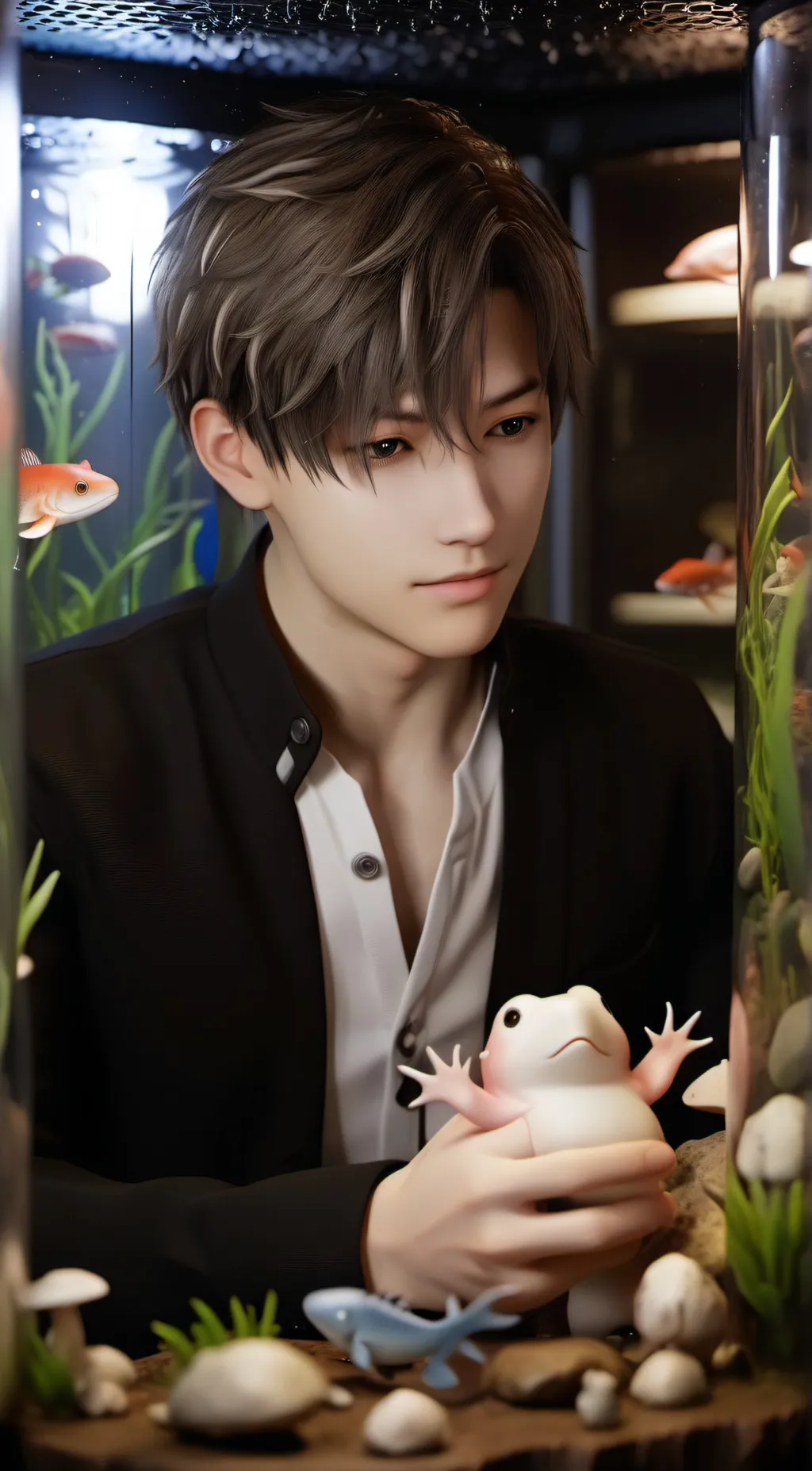 ai character: cute frog background