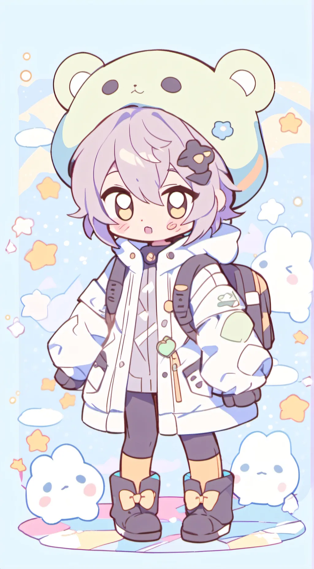 ai character: Cloudy background