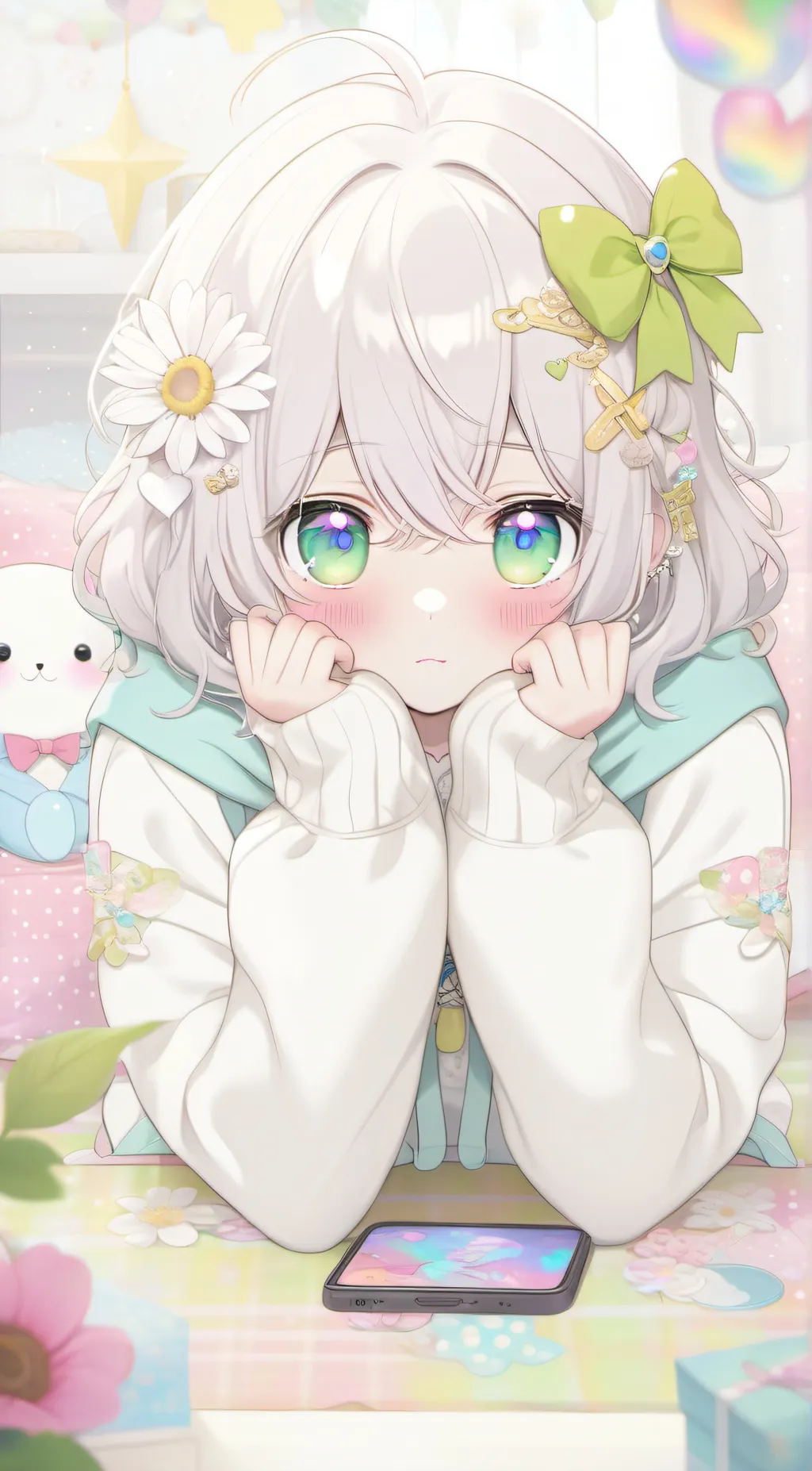 ai character: strawberry background