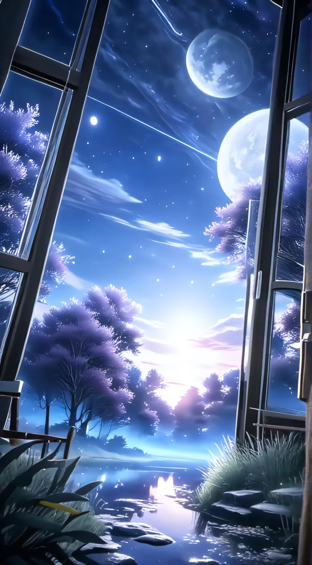 ai character: The night sky background