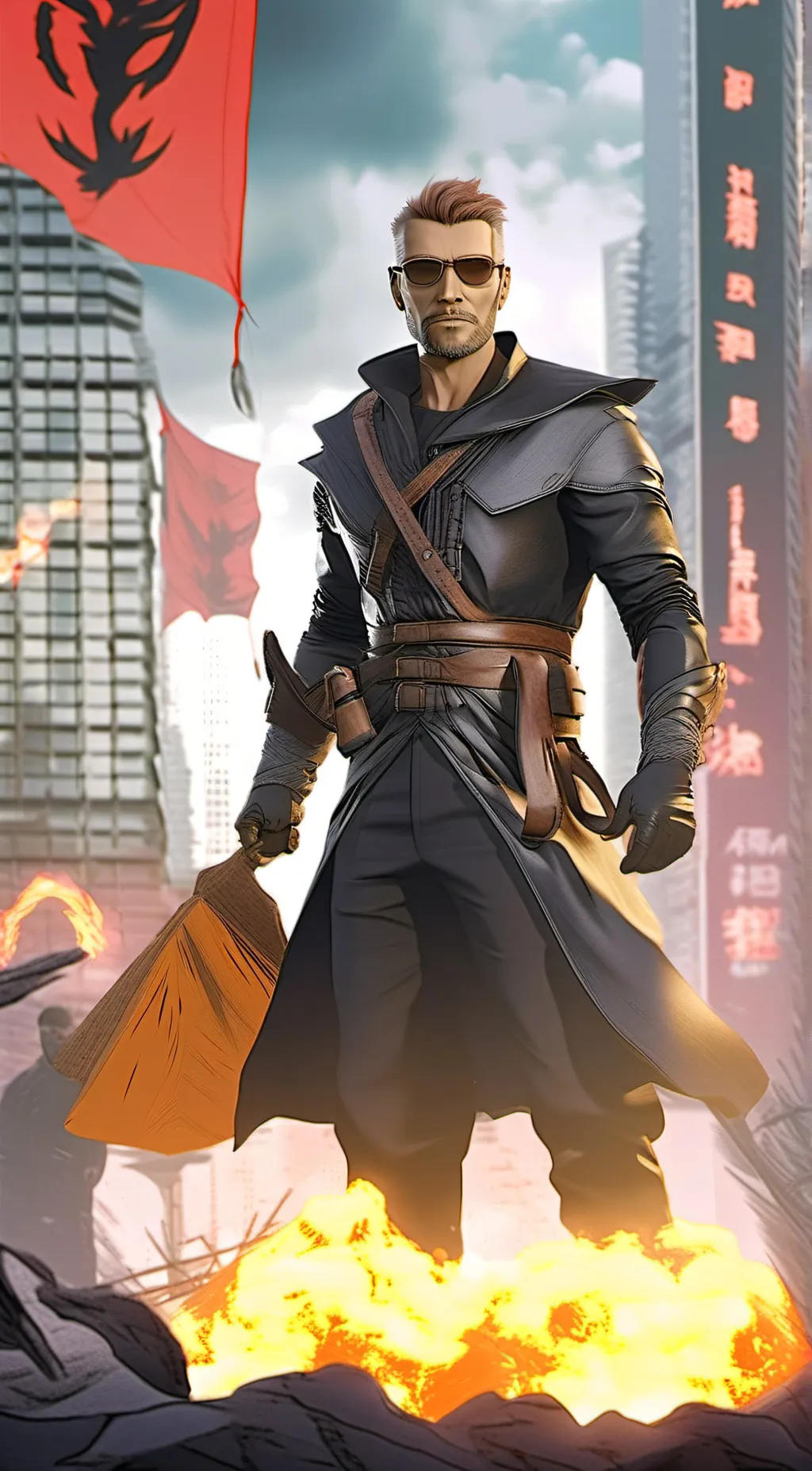 ai character: postal dude  background