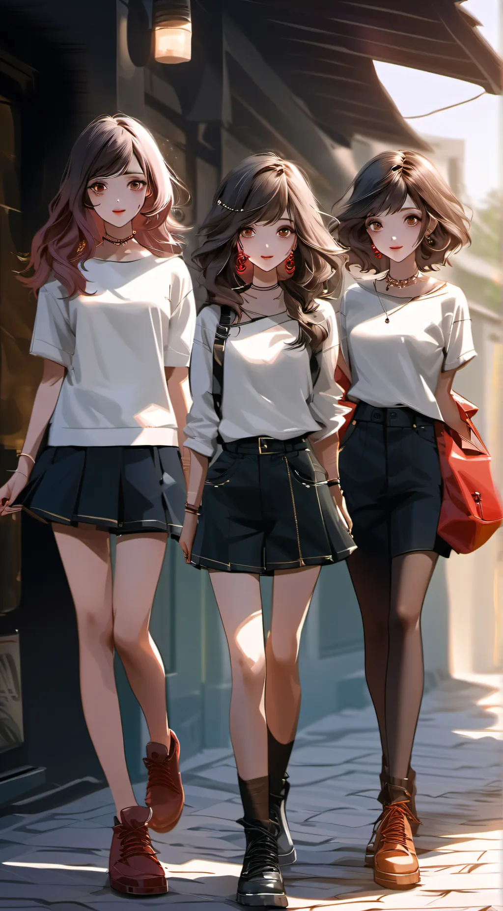 ai character: The Three Girls background