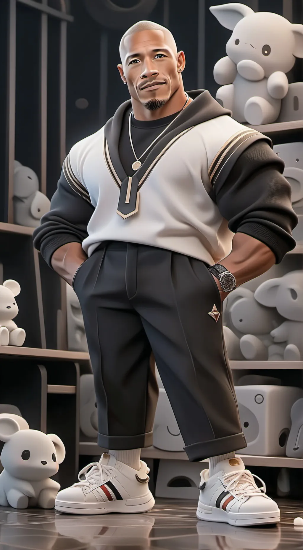 ai character: Dwayne Johnson background