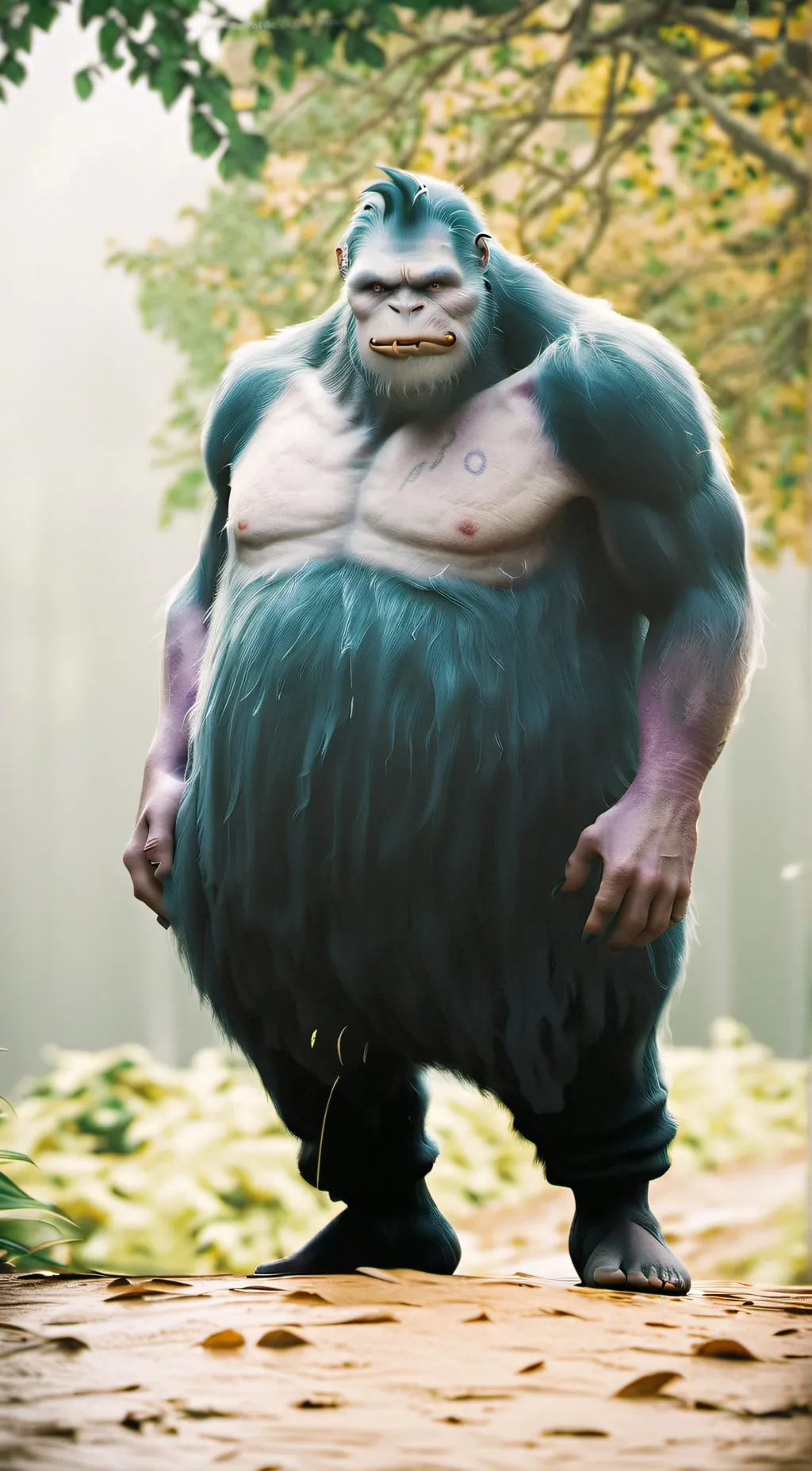 ai character: curious George  background