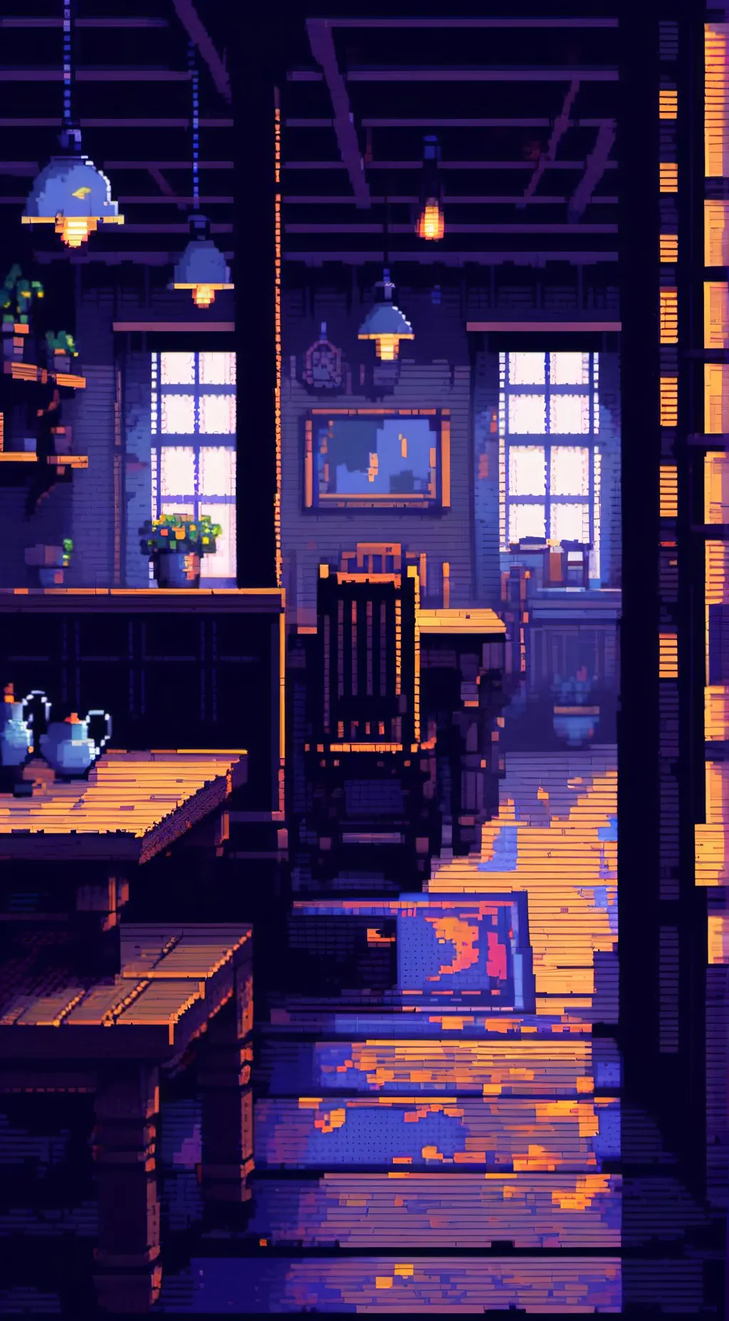 ai character: dark room background