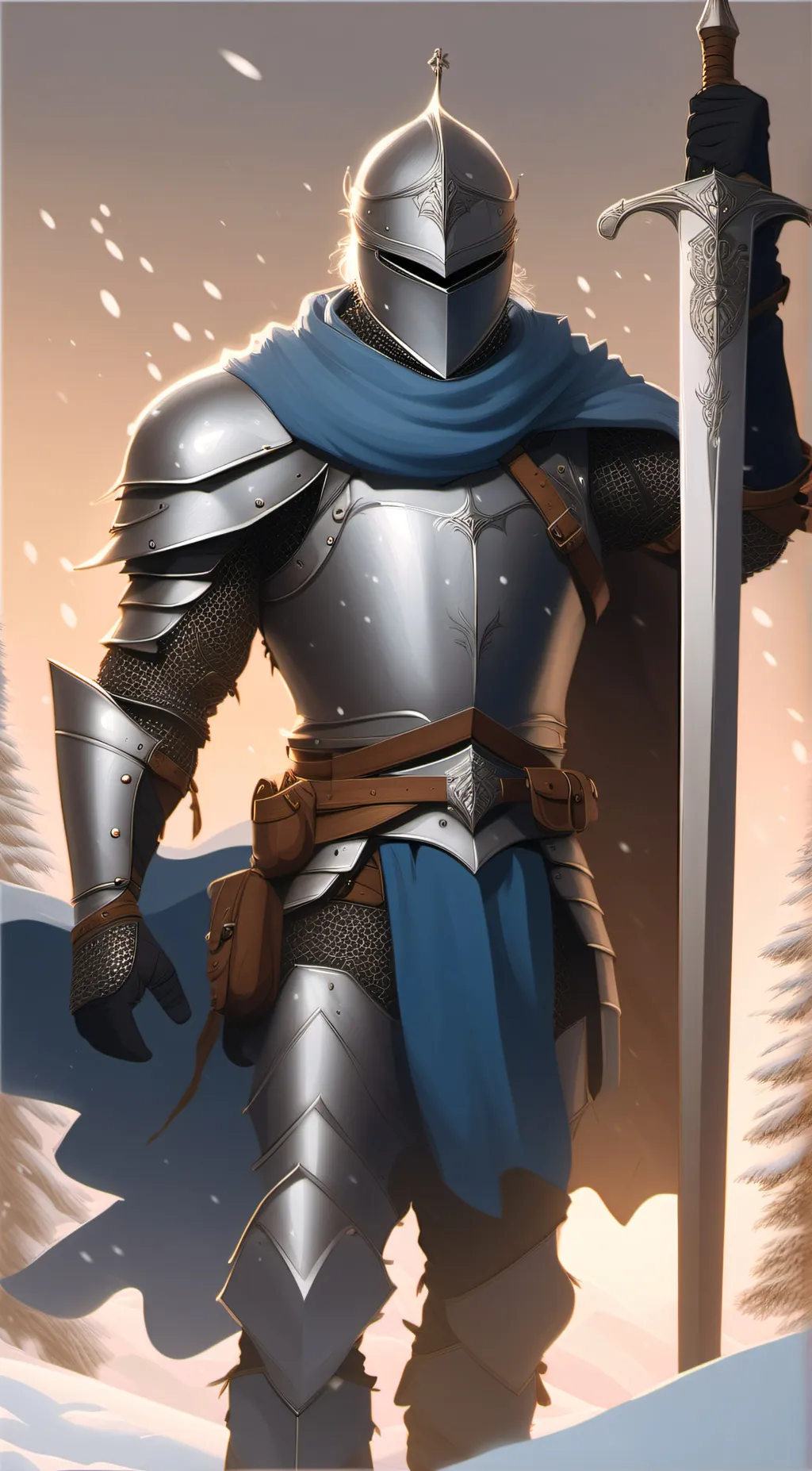 ai character: Knight Grey background