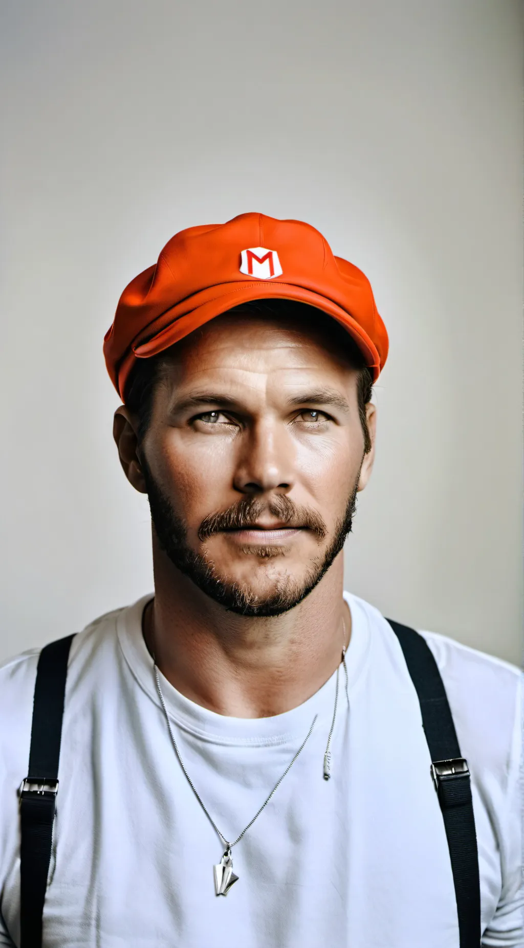 ai character: Chris Pratt Mario background