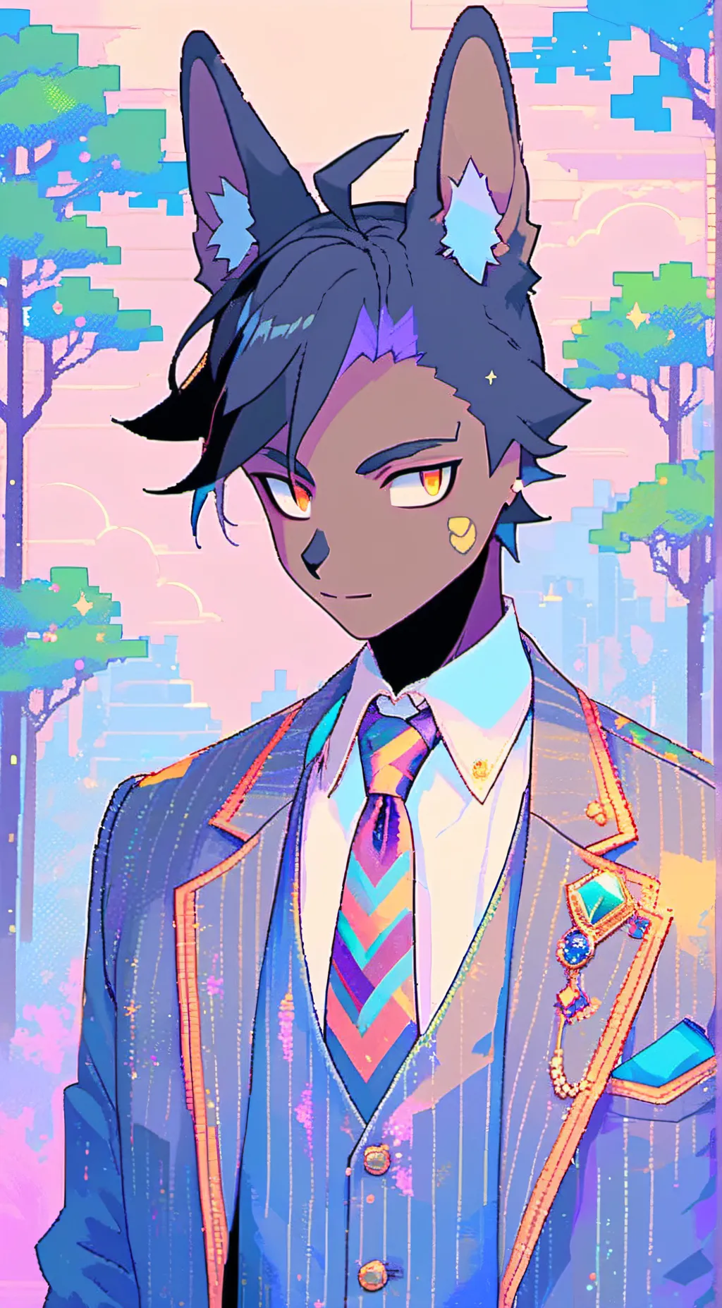 ai character: Lucario  background