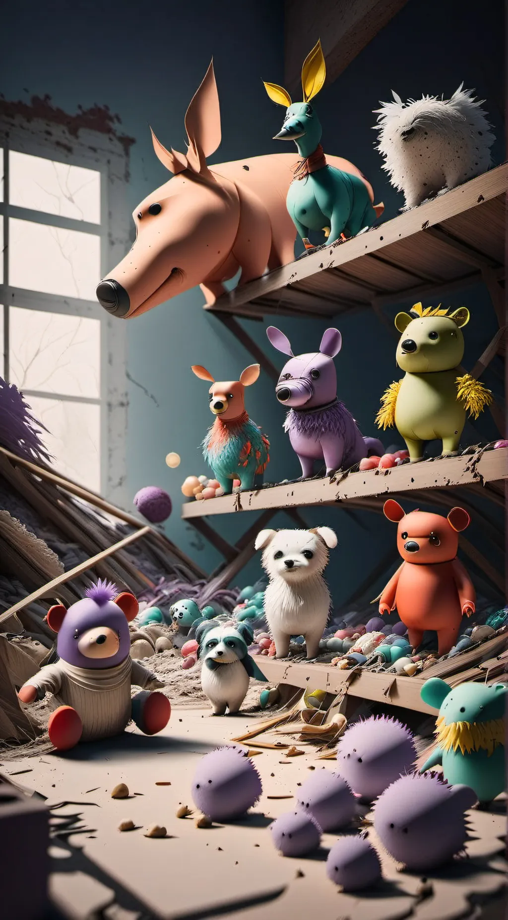 ai character: Smiling critters  background