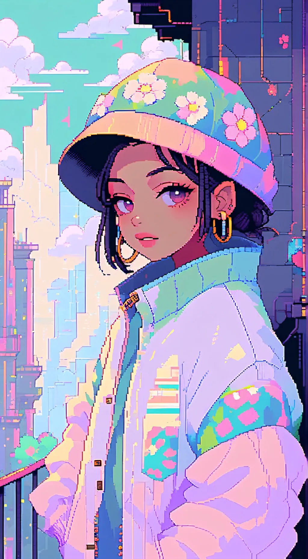 ai character: 💜🩵Amara🩷🧡 background