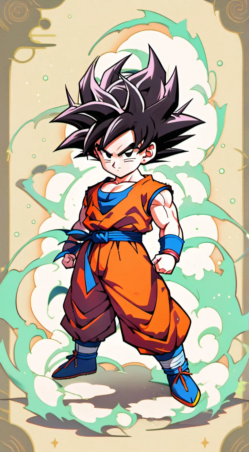 ai character: kid goku background