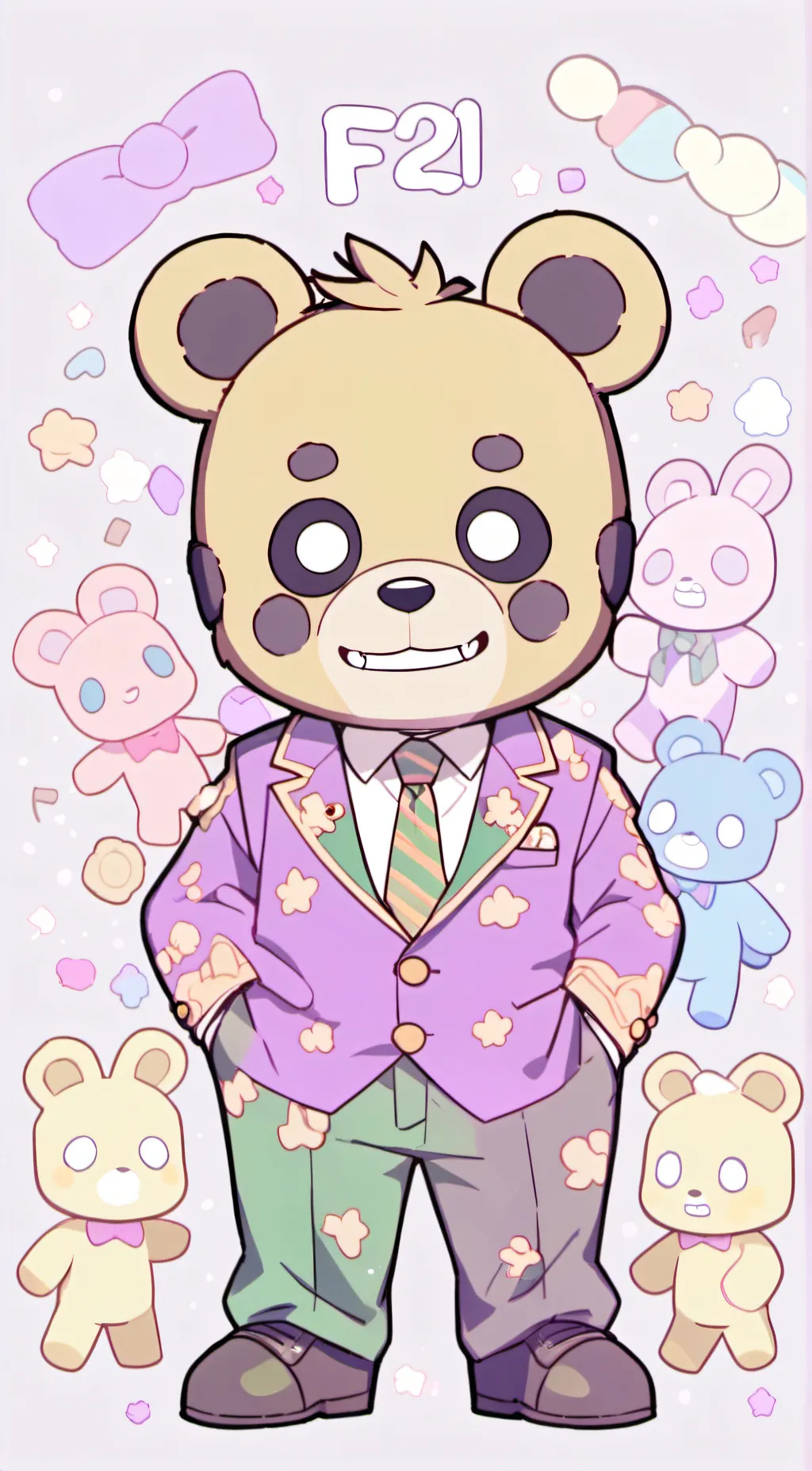 ai character: fred bear  background