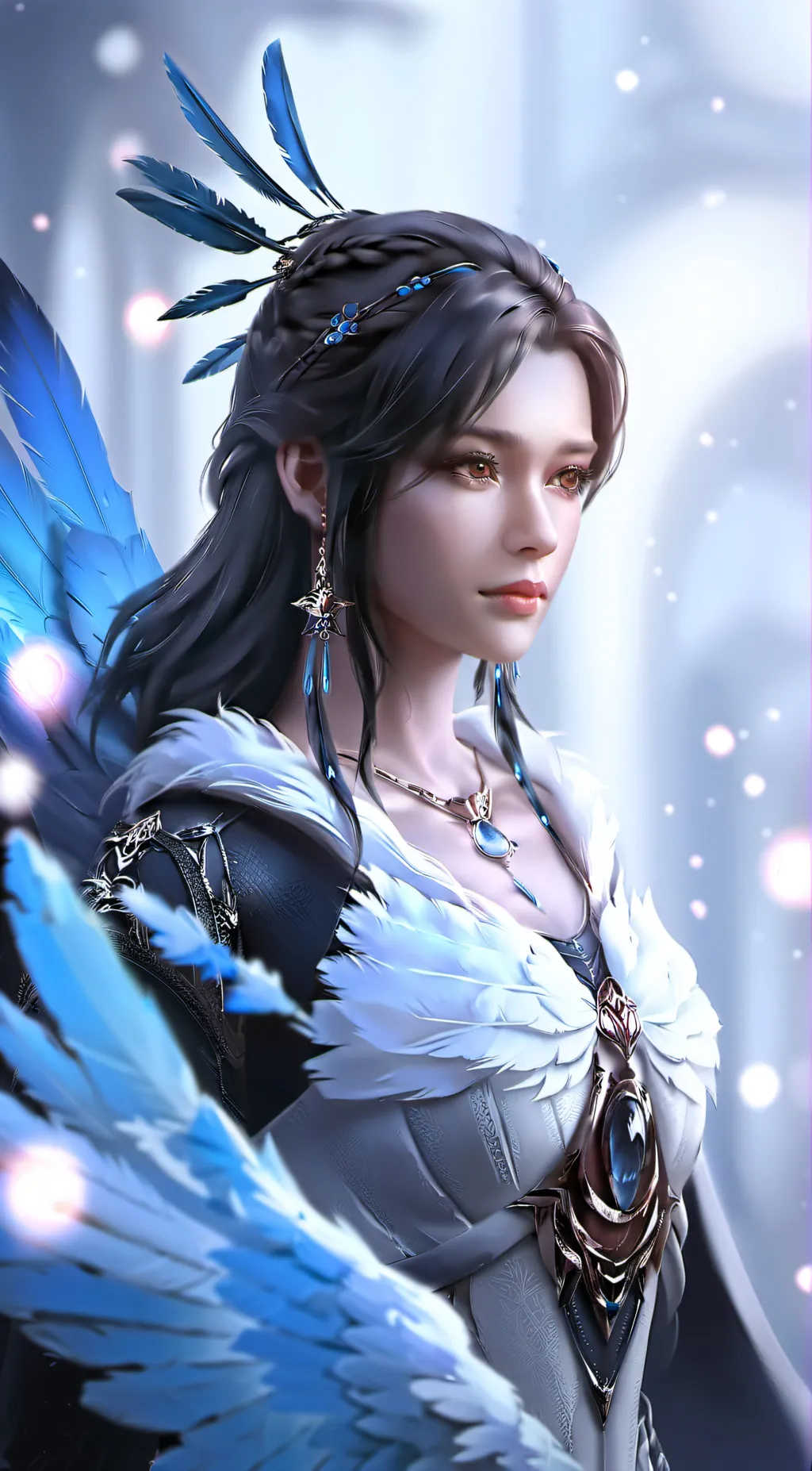 ai character: Bird queen  background