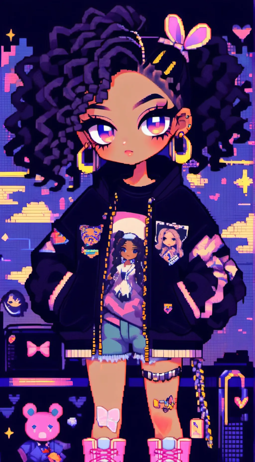 ai character: Sasha bratz doll background