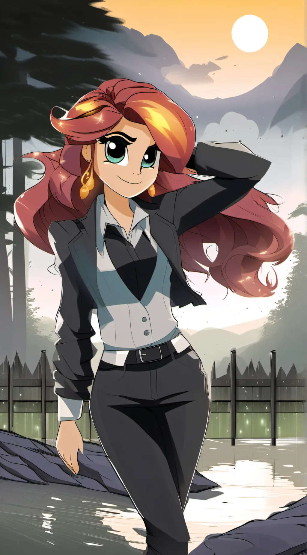 ai character: Sunset shimmer background