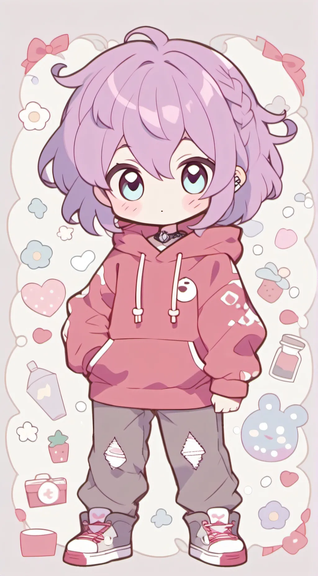 ai character: Violet background