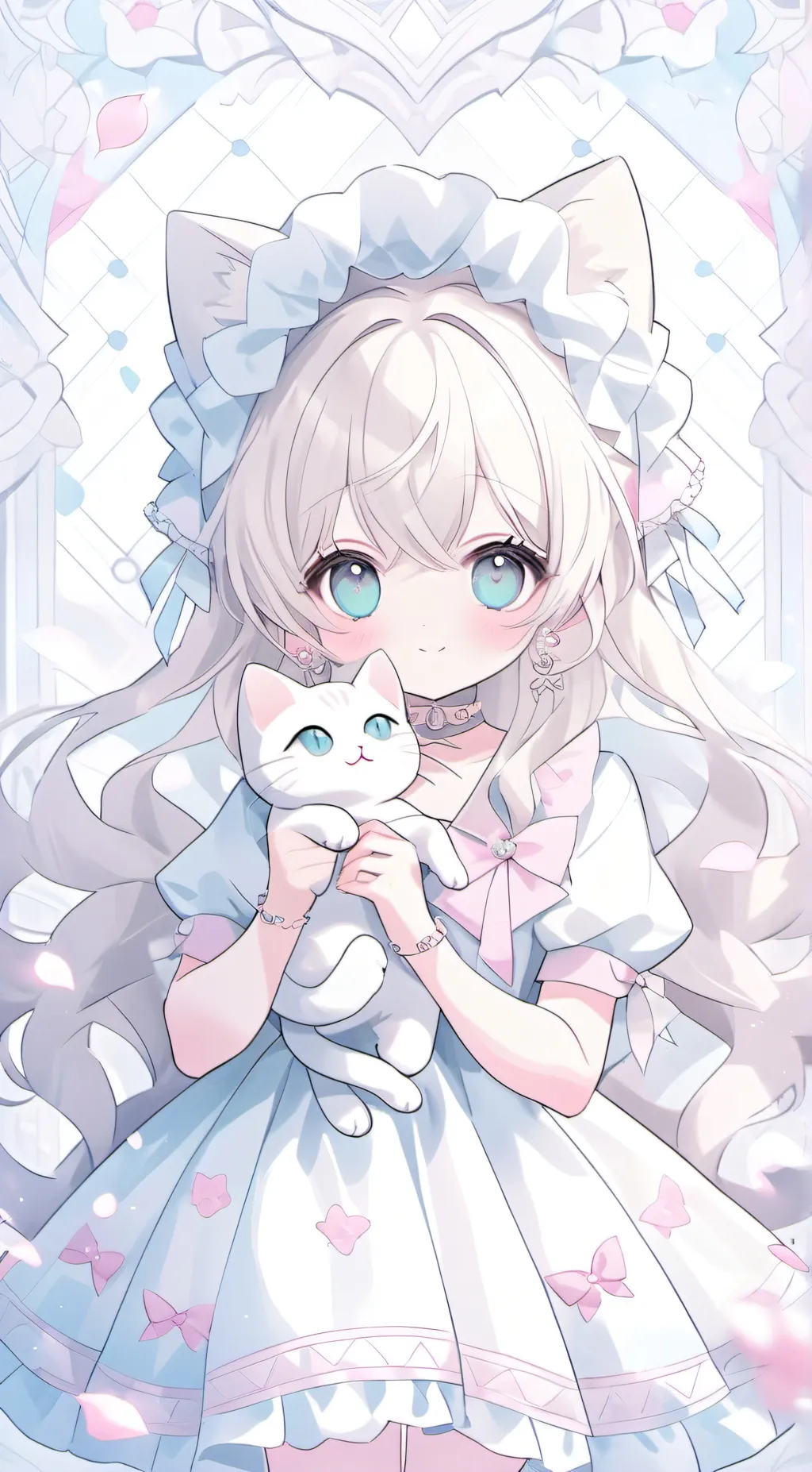 ai character: winter cat background