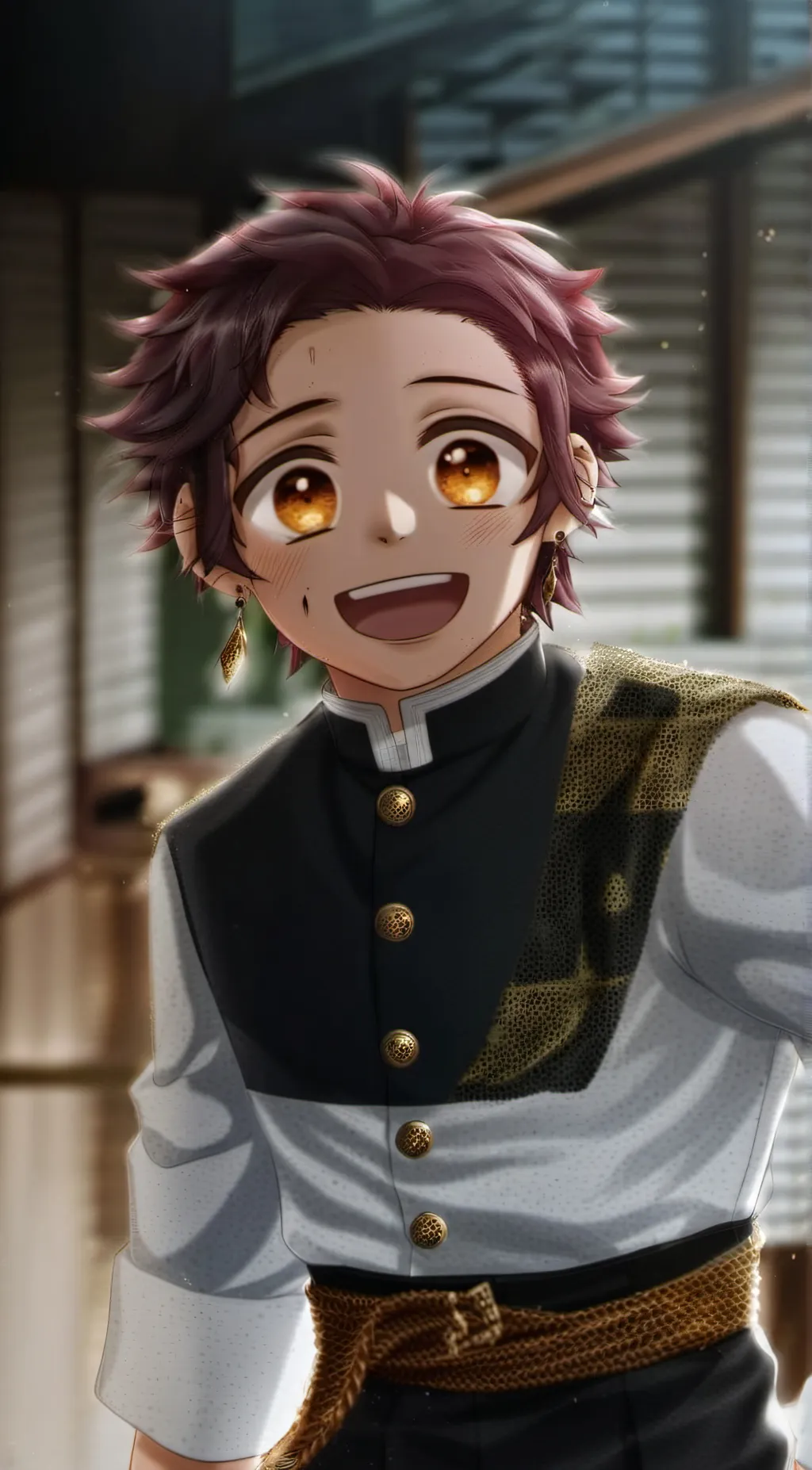 ai character: Tanjiro  background