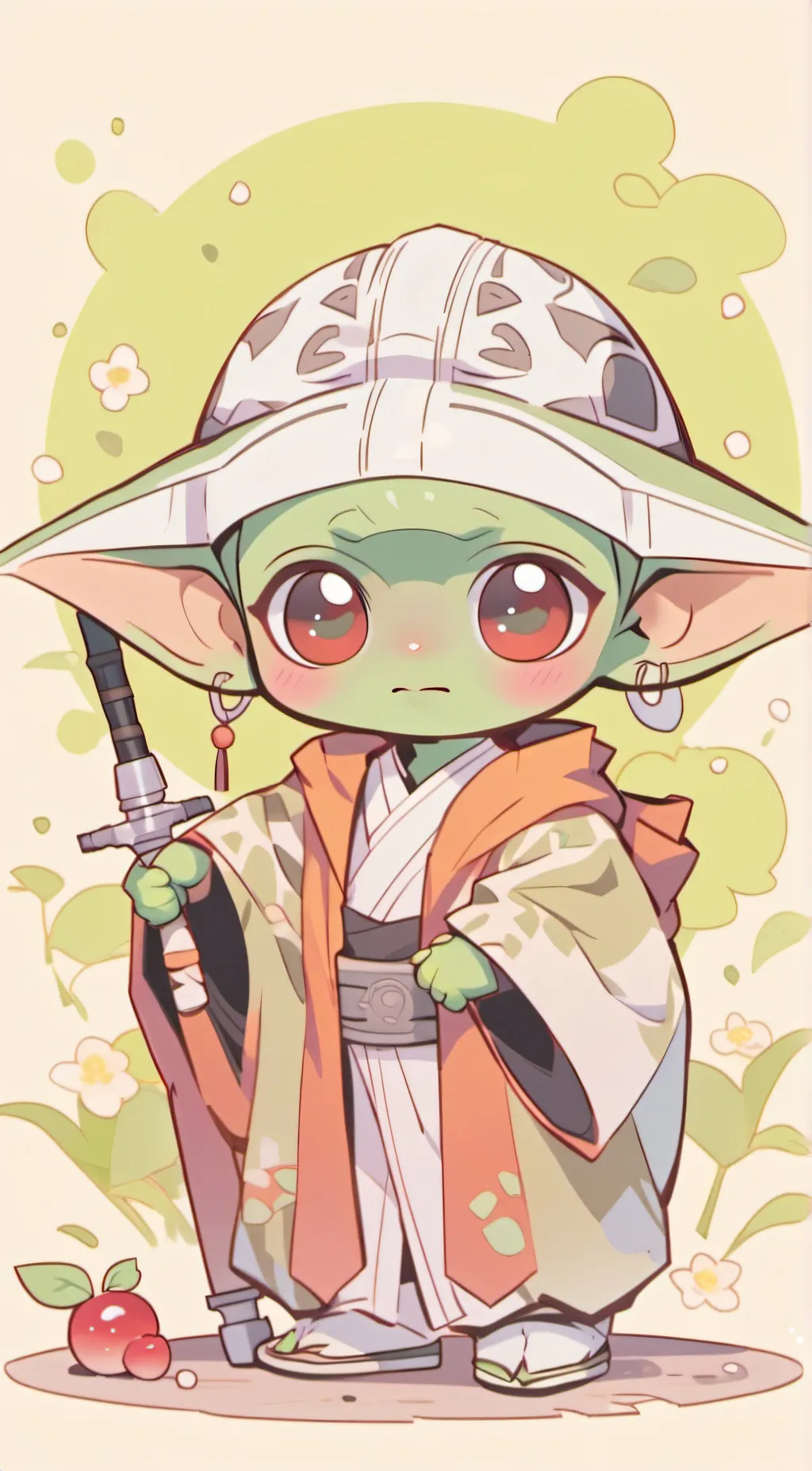 ai character: Babby yoda background
