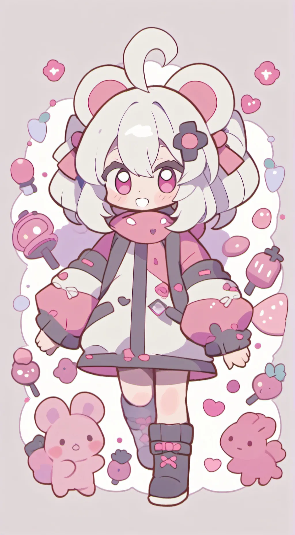 ai character: polarbear girl background