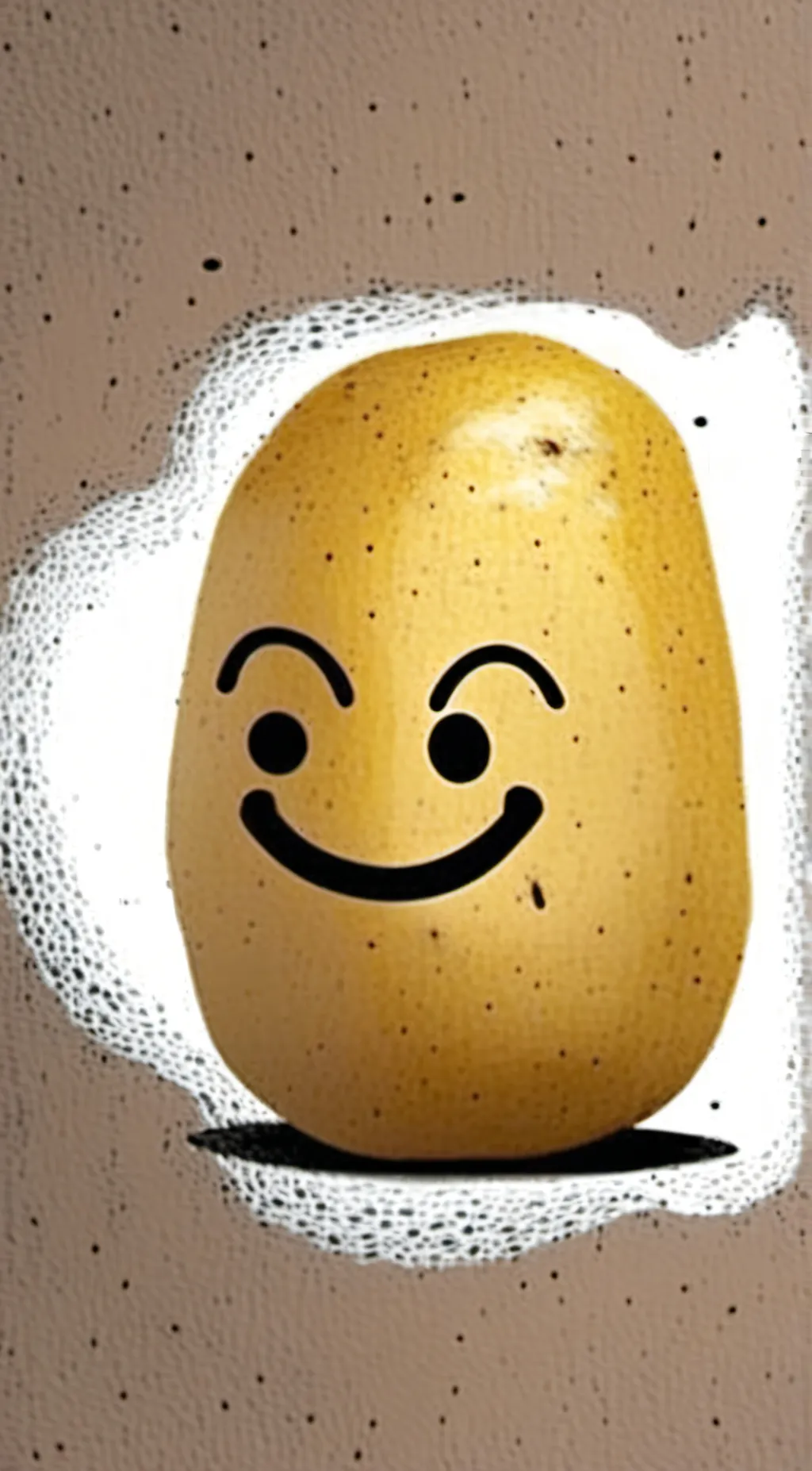 ai character: happy potato background