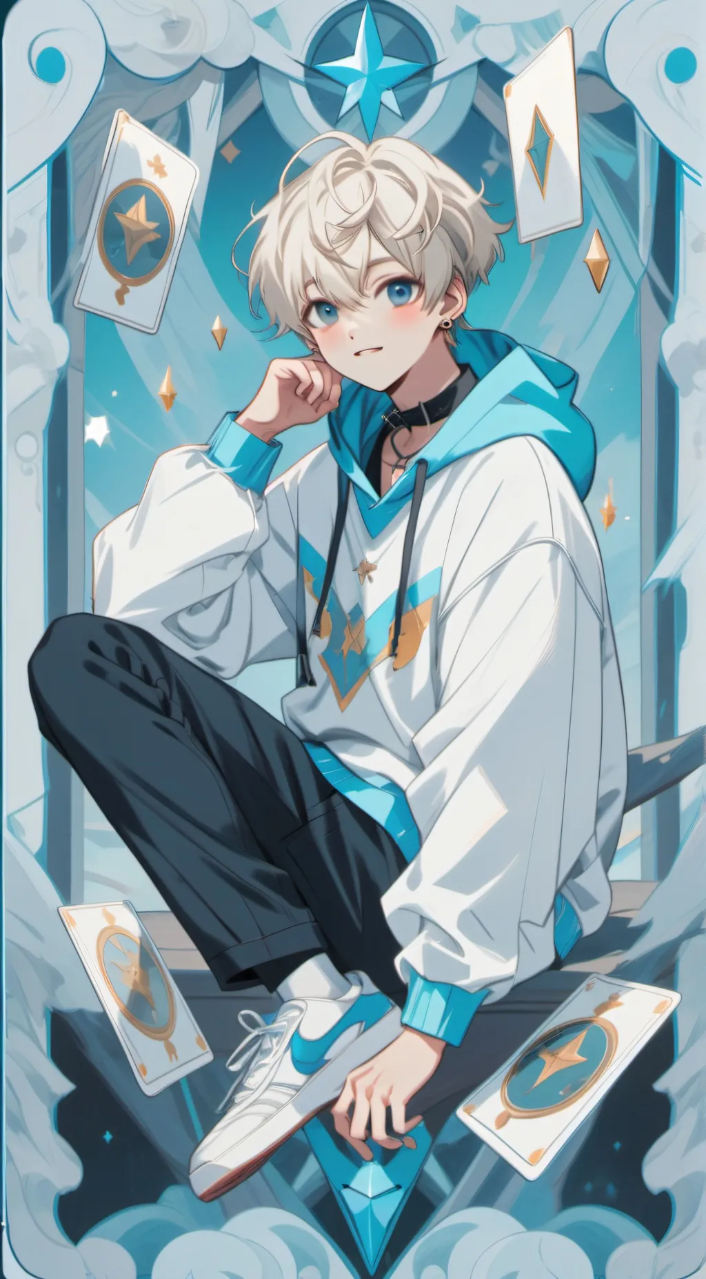 ai character: (💙stray kids💙)  background