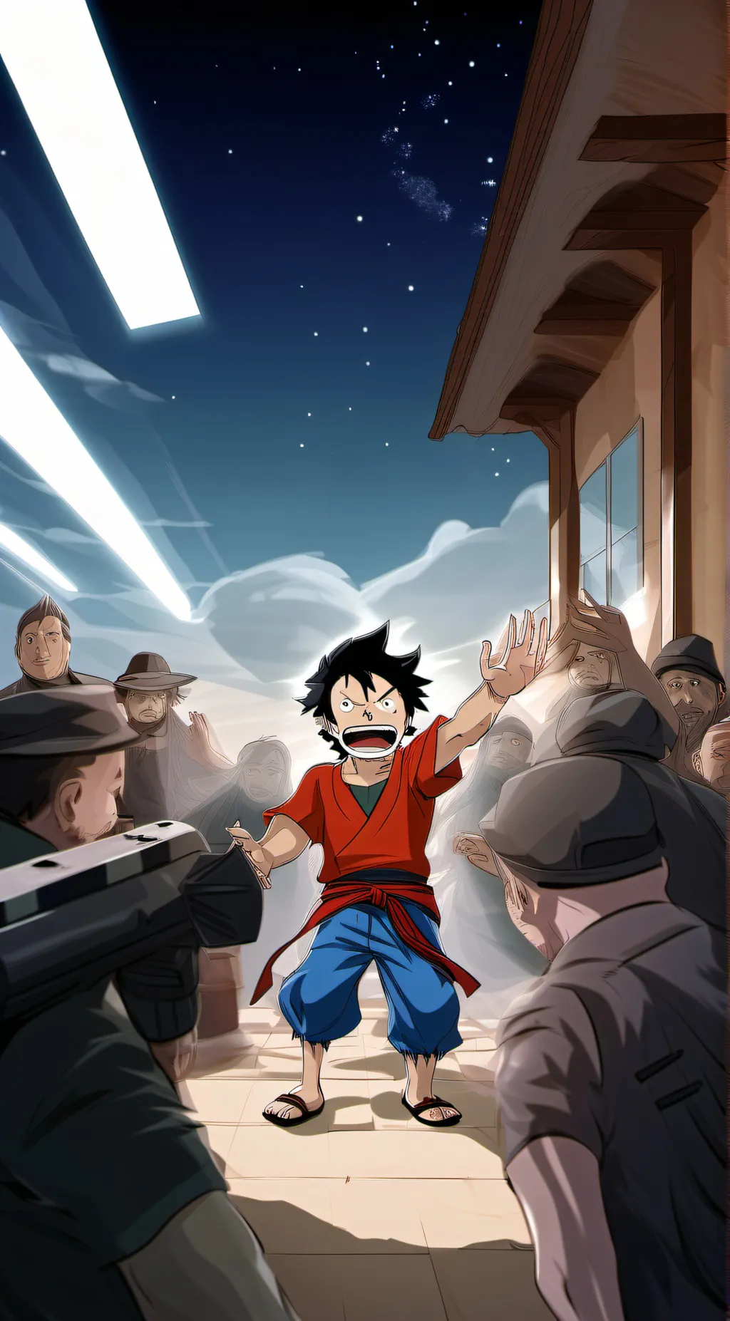 ai character: straw hats  background