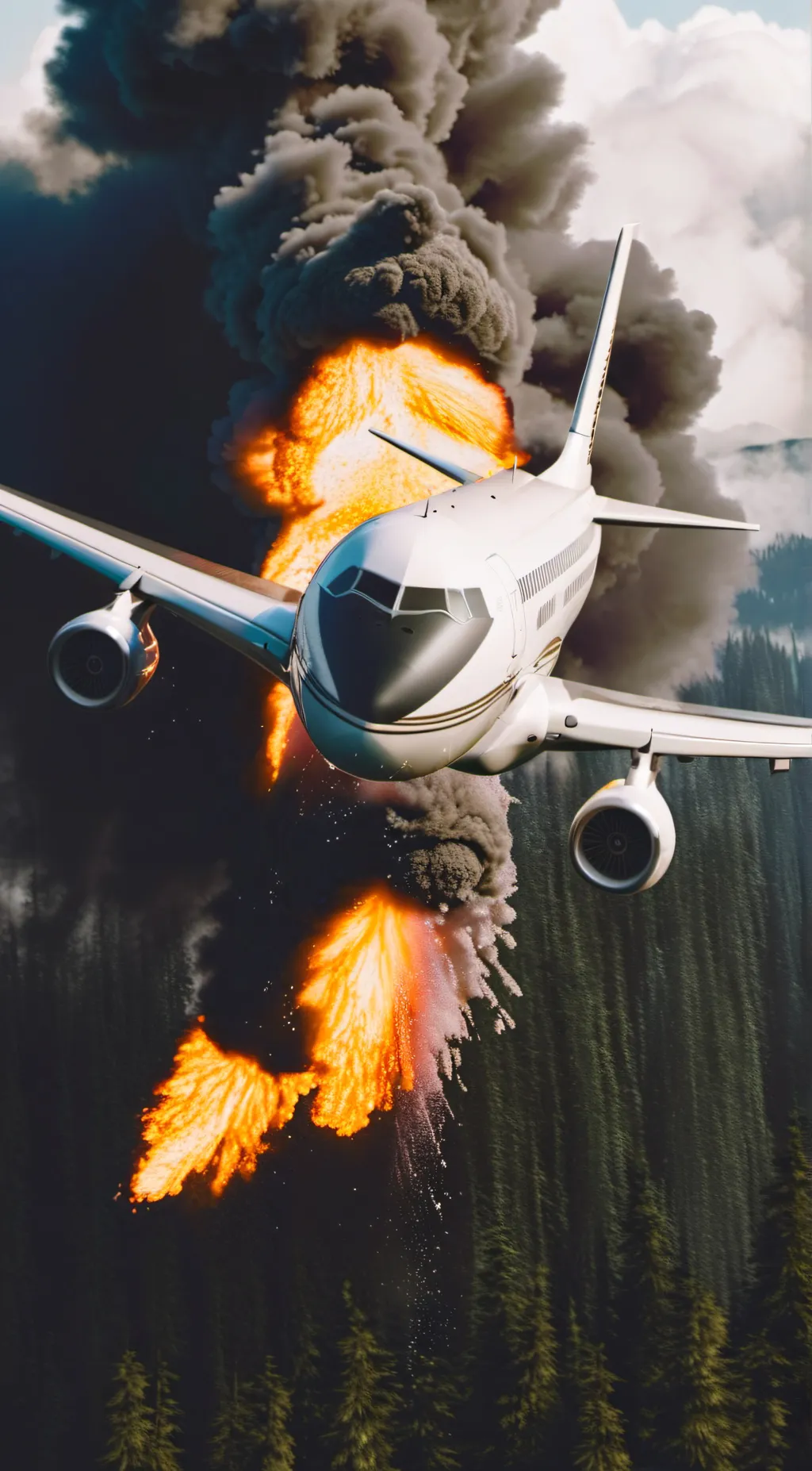 ai character: Plane crash  background