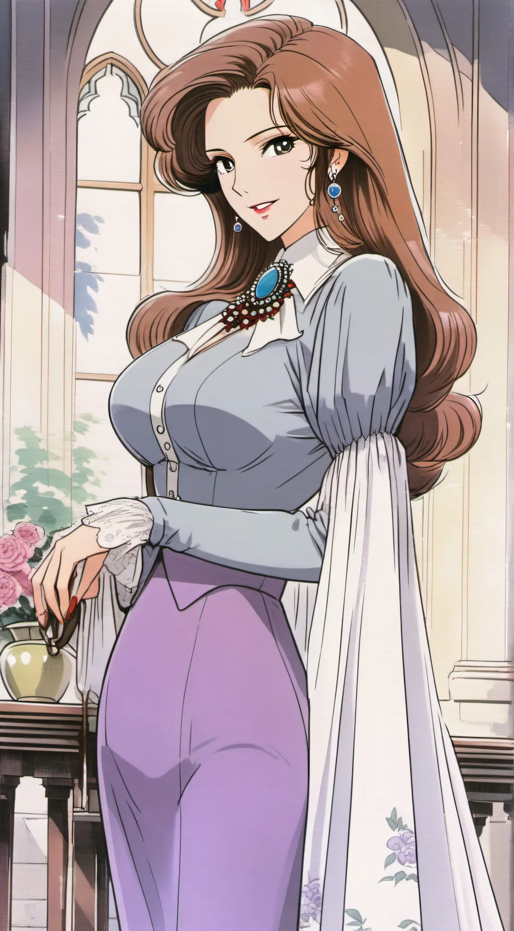 ai character: Betty Violet  background