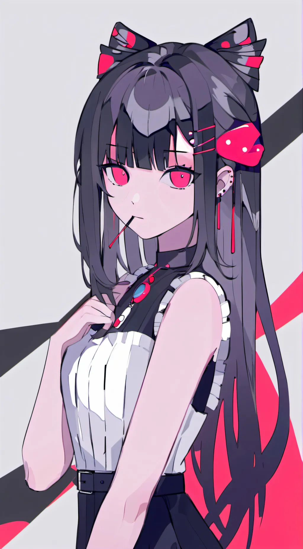 ai character: girl Blood moon  background