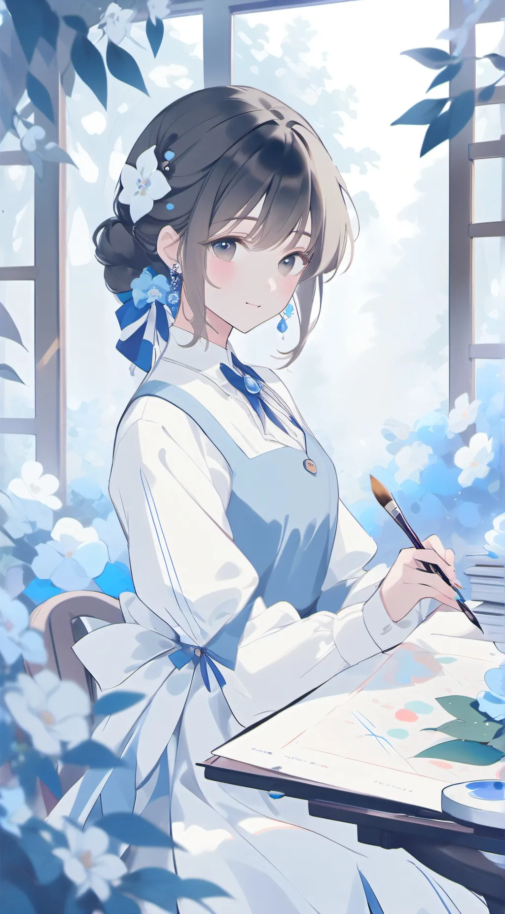 ai character: Bluelie background