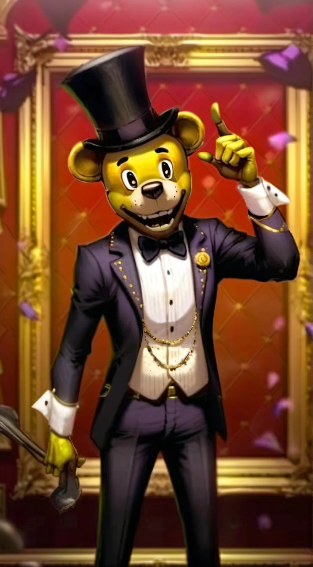 ai character: Golden Freddy  background
